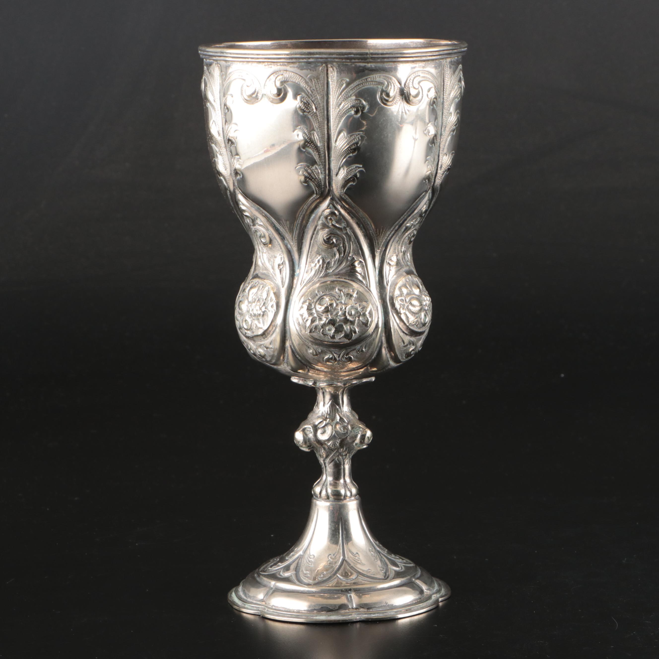 William Hutton & Sons with Other Repoussé Silver Plate Goblets
