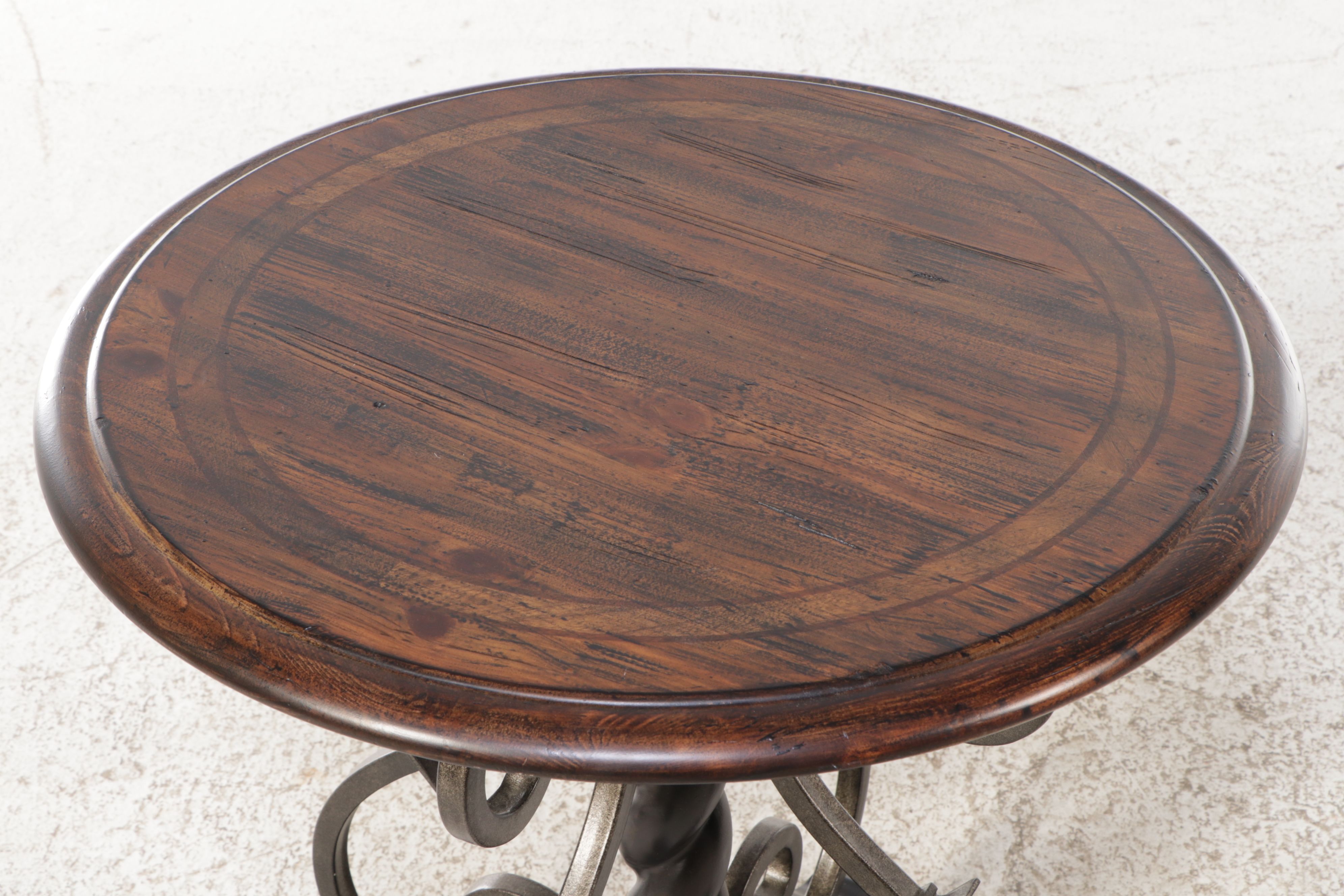 Hooker Furniture Contemporary Wood and Wrought Metal Side Table