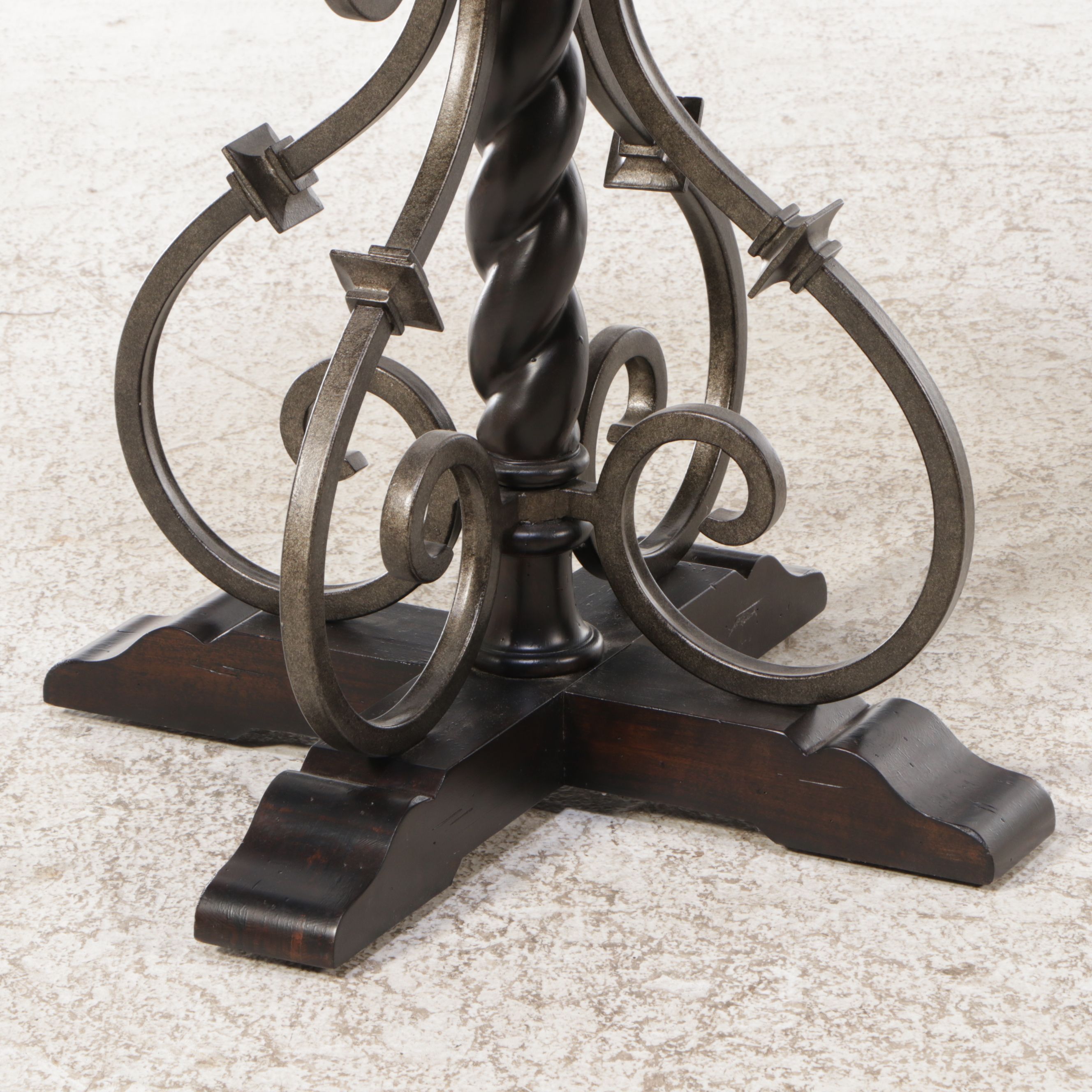 Hooker Furniture Contemporary Wood and Wrought Metal Side Table