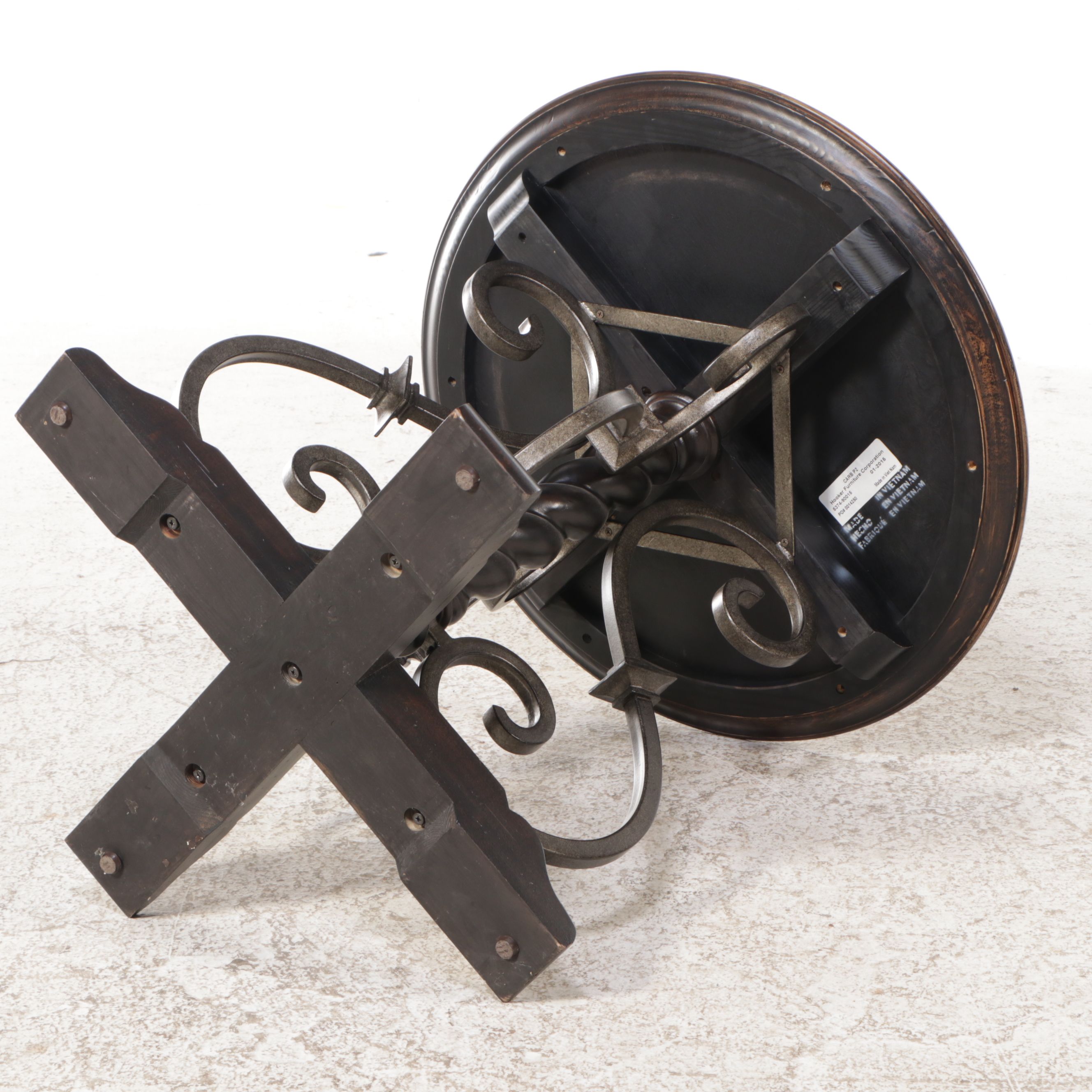 Hooker Furniture Contemporary Wood and Wrought Metal Side Table