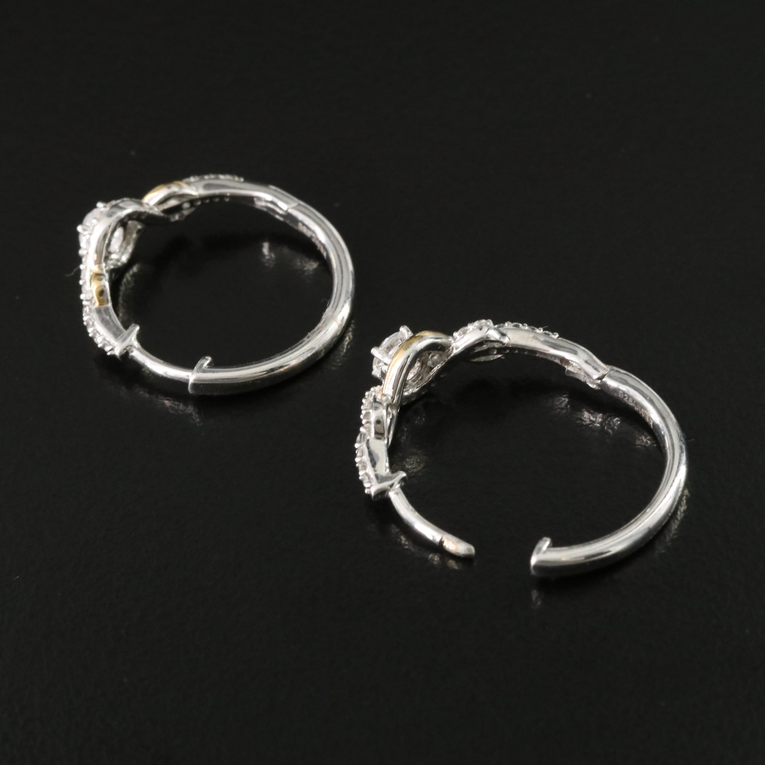 Sterling White Sapphire Hoop Earrings