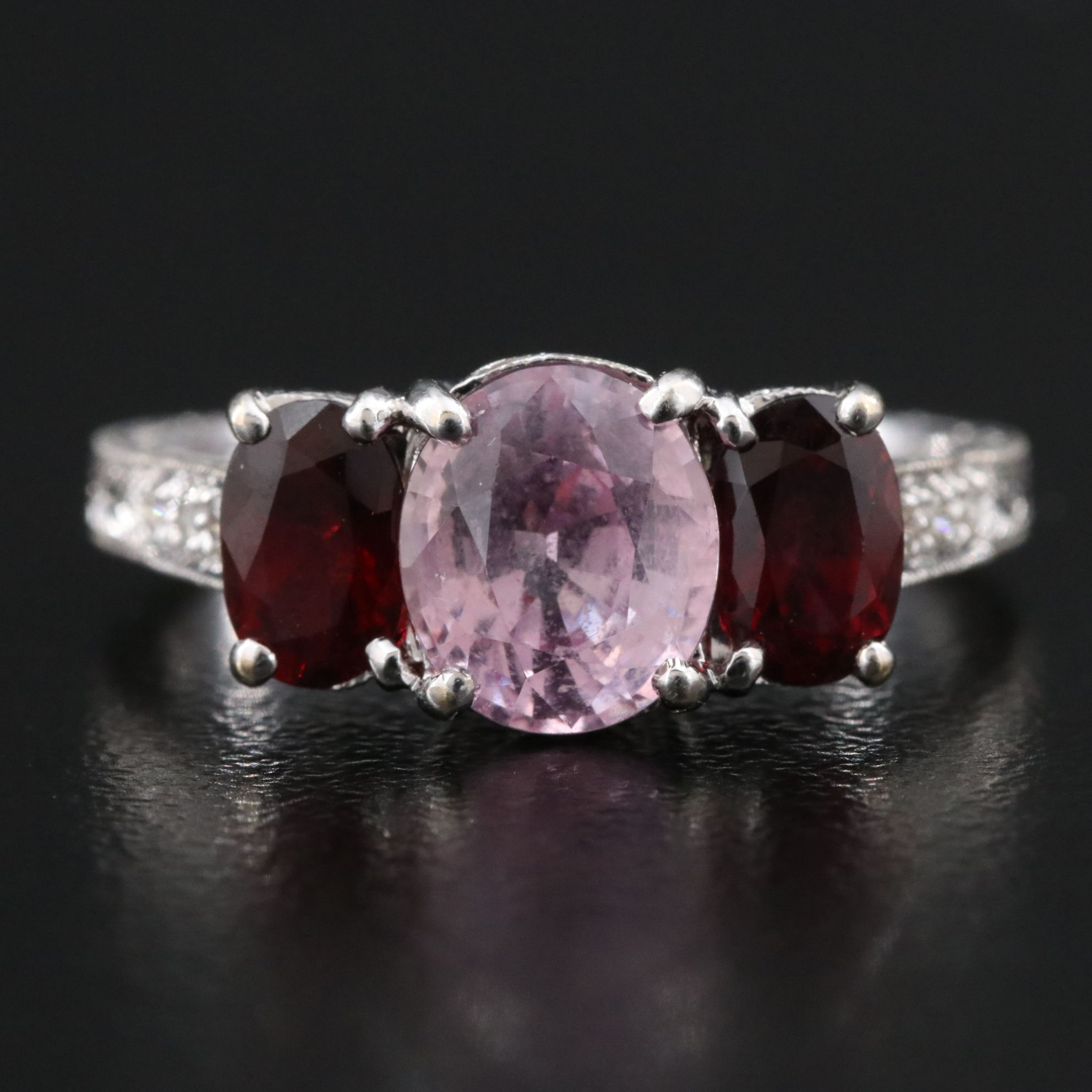 18K Spinel, Garnet and Diamond Ring