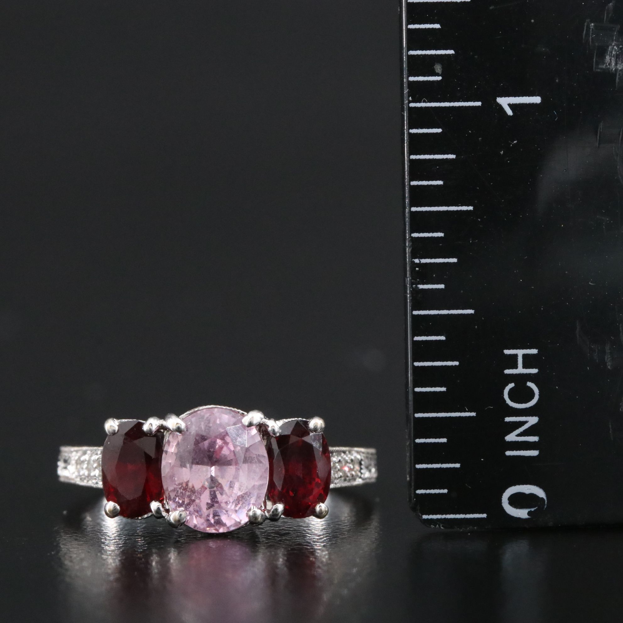 18K Spinel, Garnet and Diamond Ring