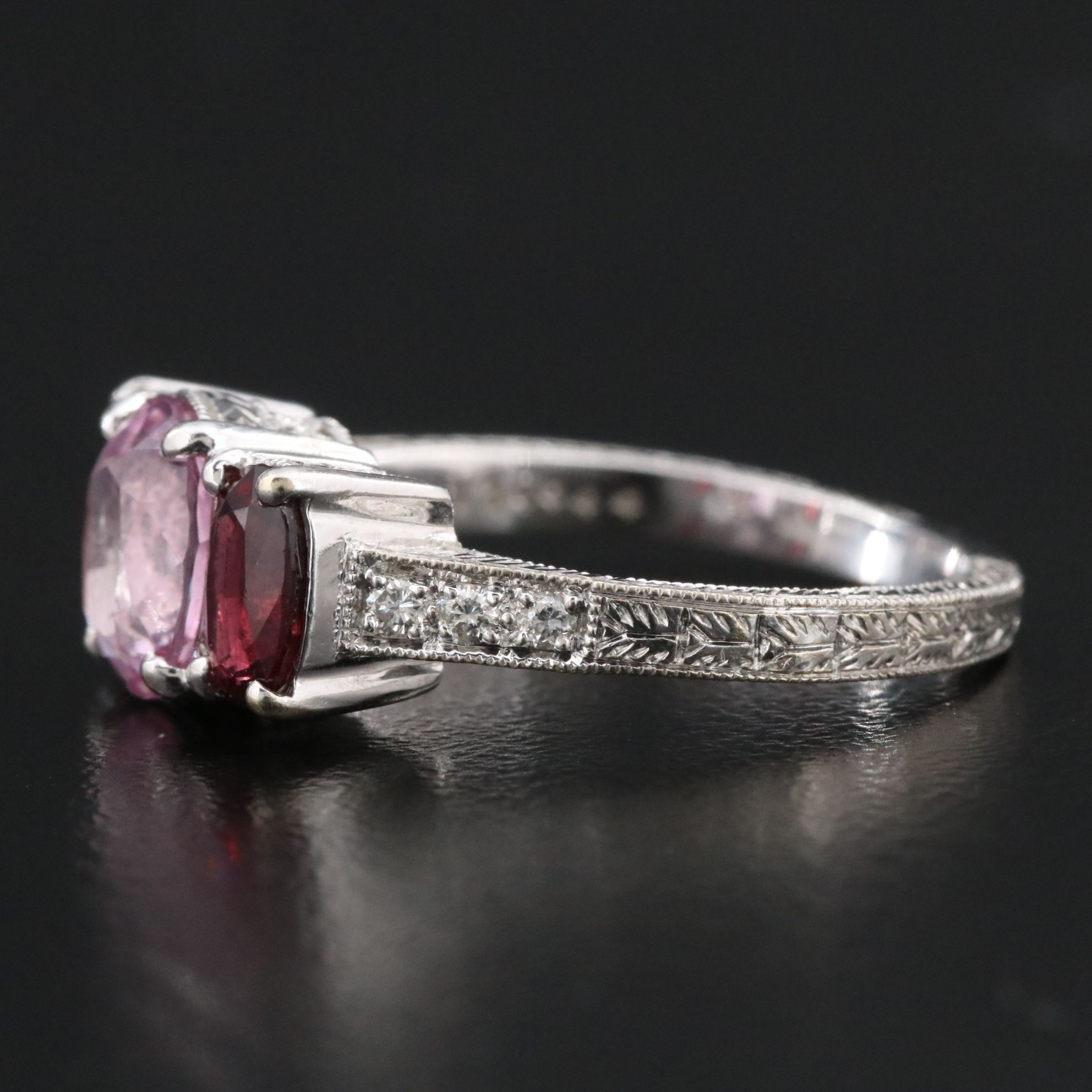 18K Spinel, Garnet and Diamond Ring