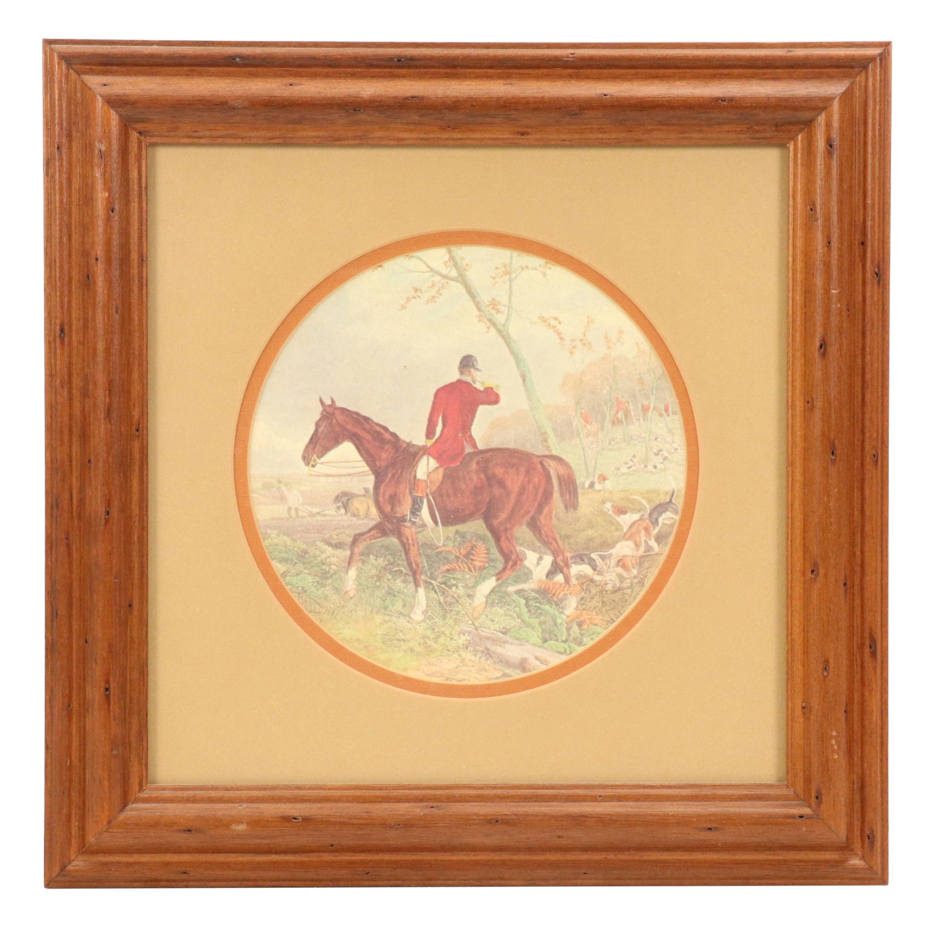 Offset Lithograph After William Joseph Shayer of Fox Hunting Scene