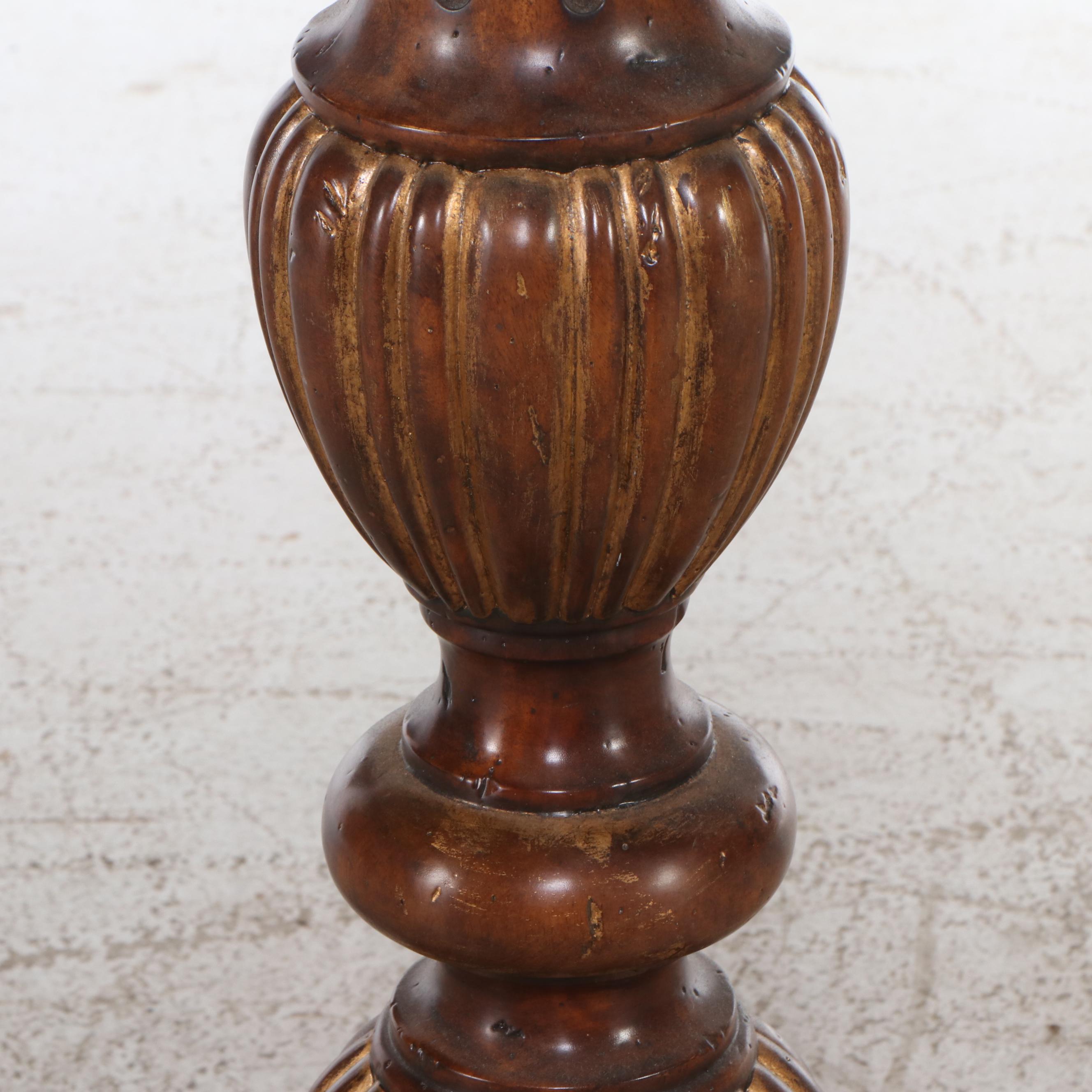 Theodore Alexander Parcel-Gilt Marble Top Pedestal