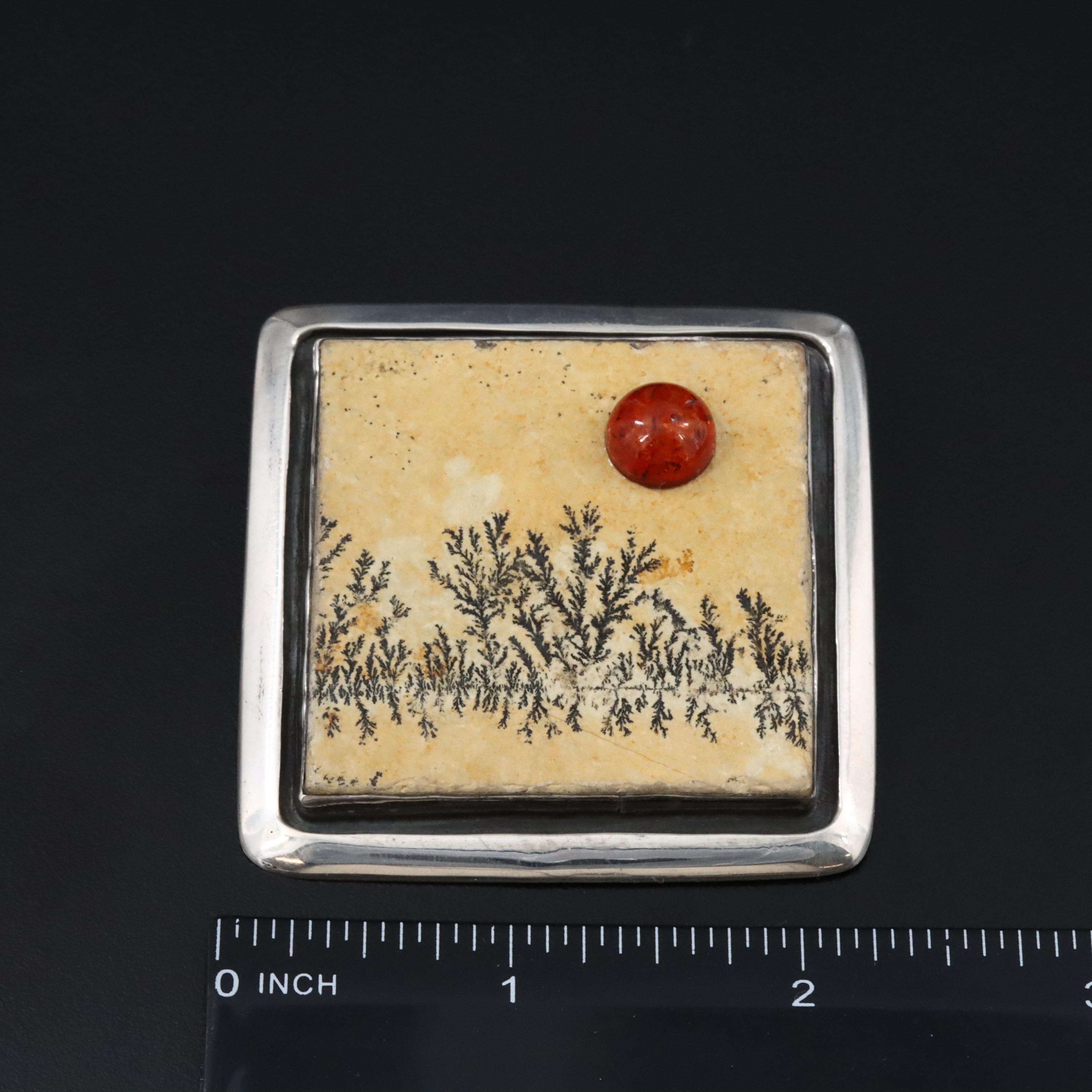 Collection of Sterling Gemstone Pendants Including Amy Kahn Russell & Converter