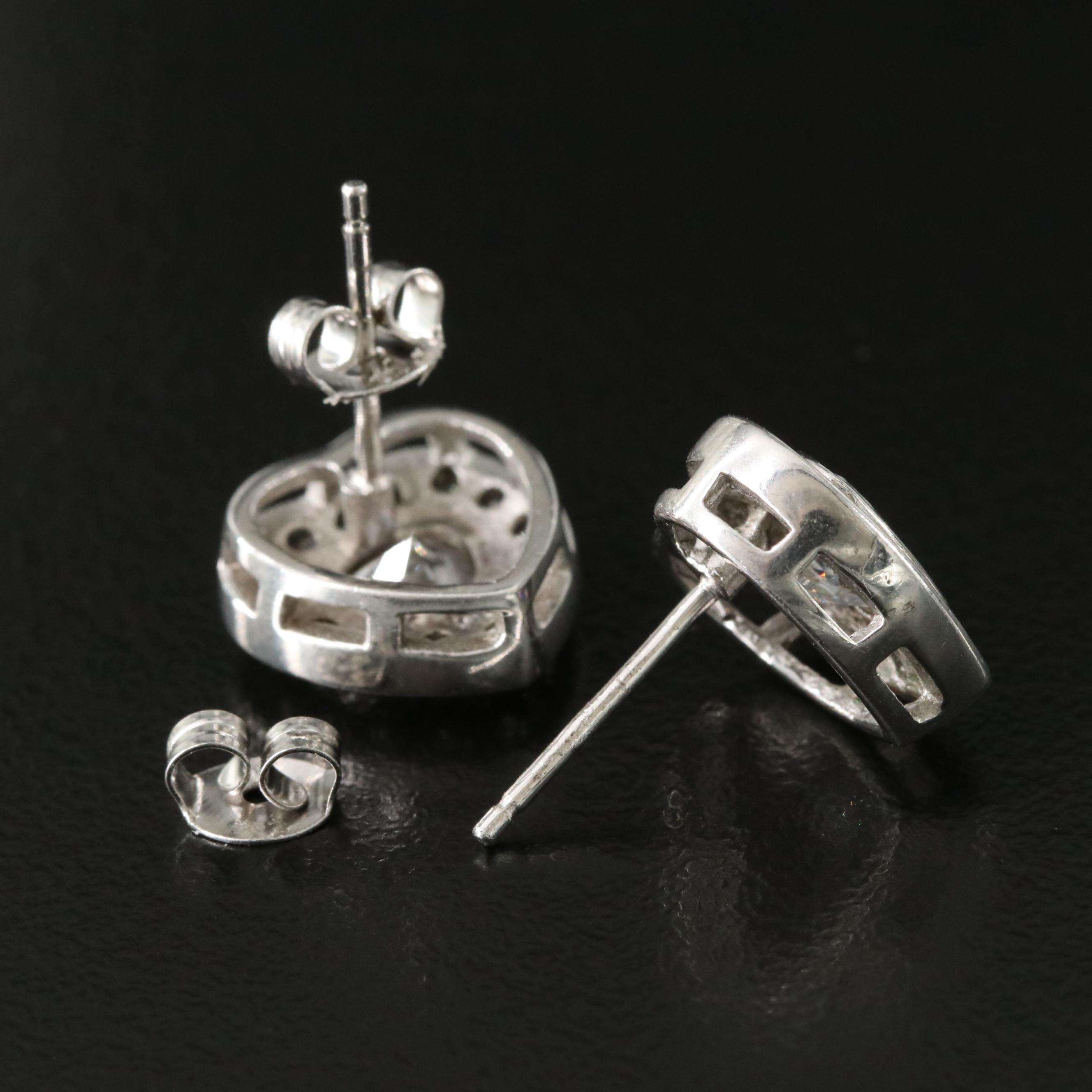 Sterling CZ Heart Earrings