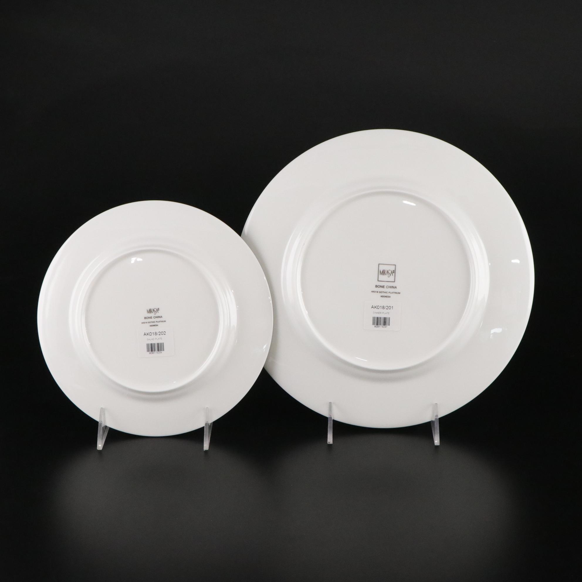 Mikasa "Gothic Platinum" Bone China Five-Piece Place Setting for Four