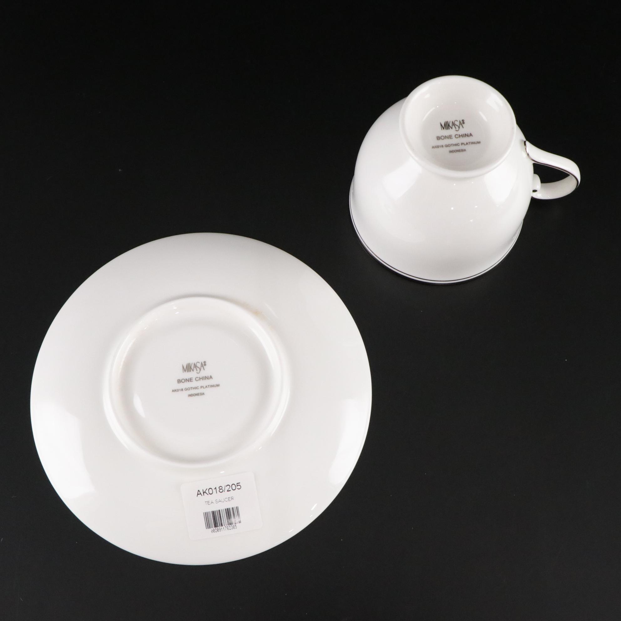 Mikasa "Gothic Platinum" Bone China Five-Piece Place Setting for Four
