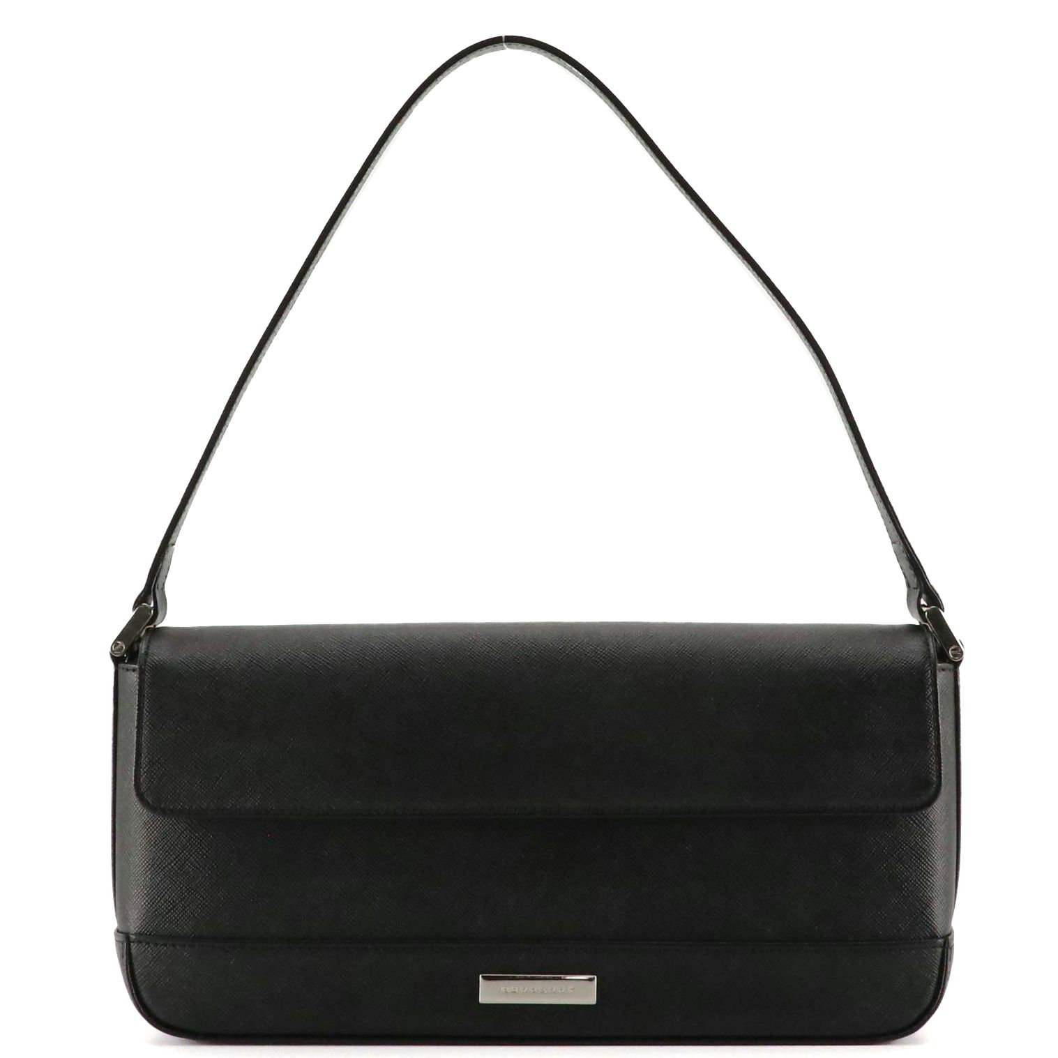 Burberry Shoulder Bag in Black Saffiano Leather with Box