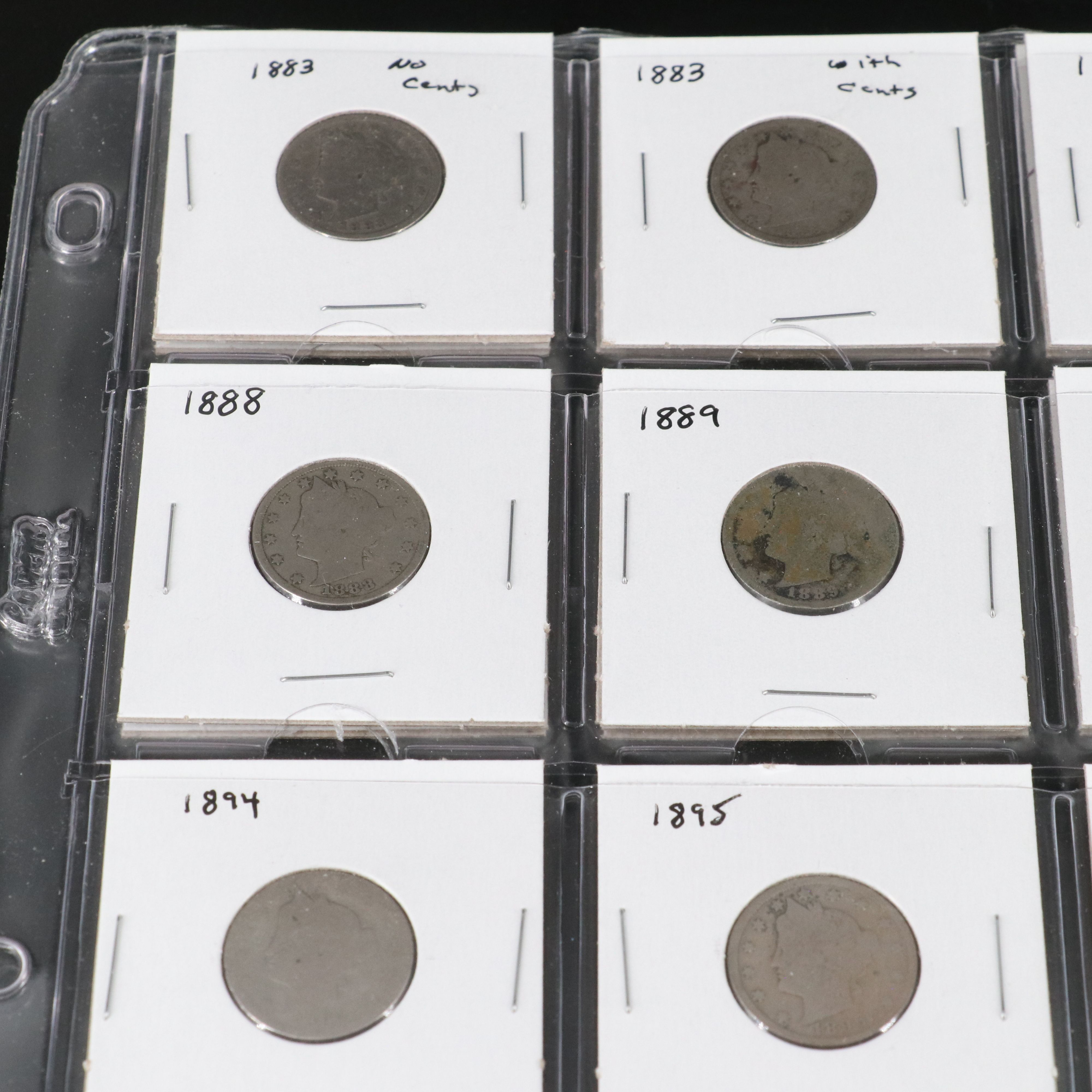 Partial Set of Twenty-Eight Liberty Nickels Missing 1885, 1886, and 1912-S