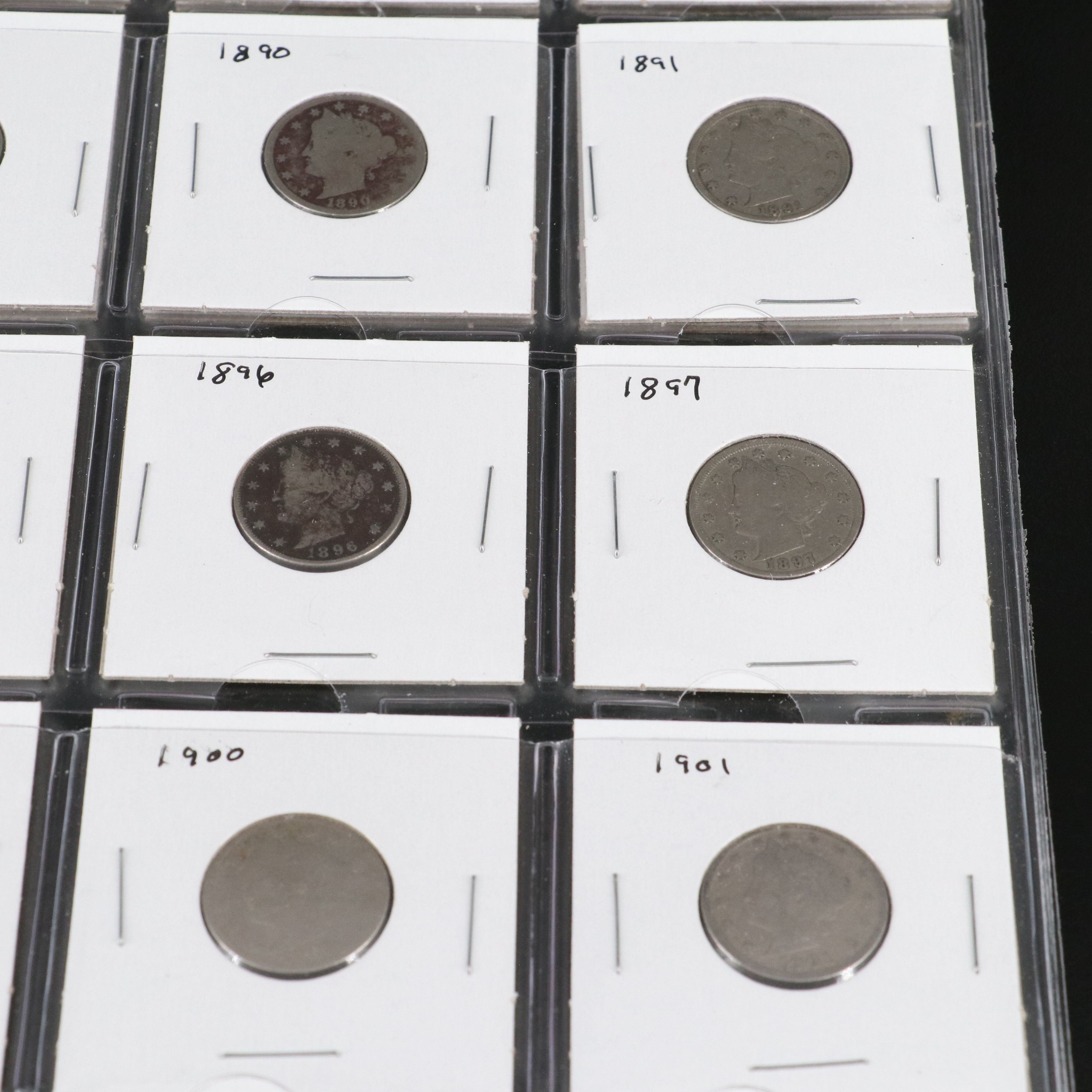 Partial Set of Twenty-Eight Liberty Nickels Missing 1885, 1886, and 1912-S
