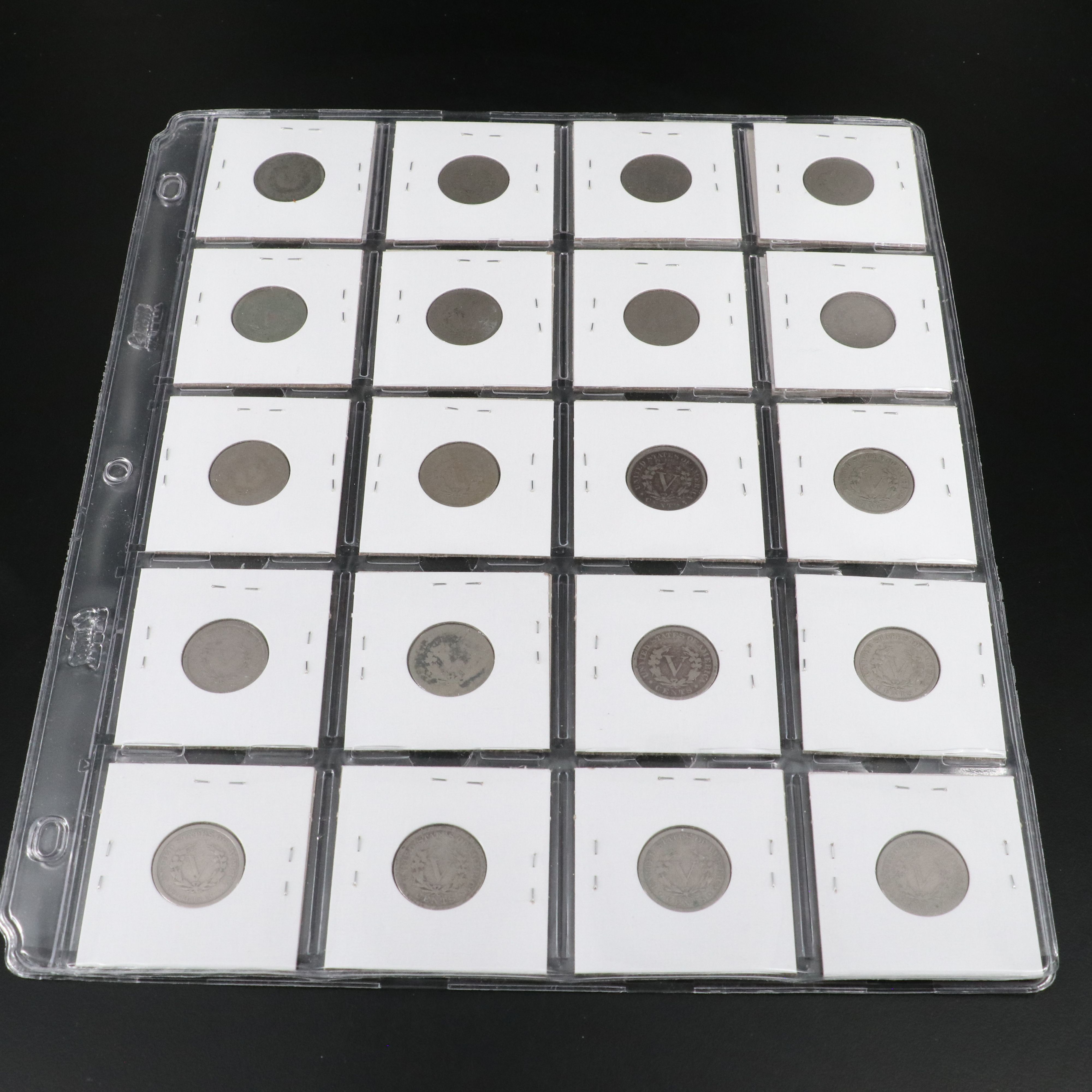 Partial Set of Twenty-Eight Liberty Nickels Missing 1885, 1886, and 1912-S