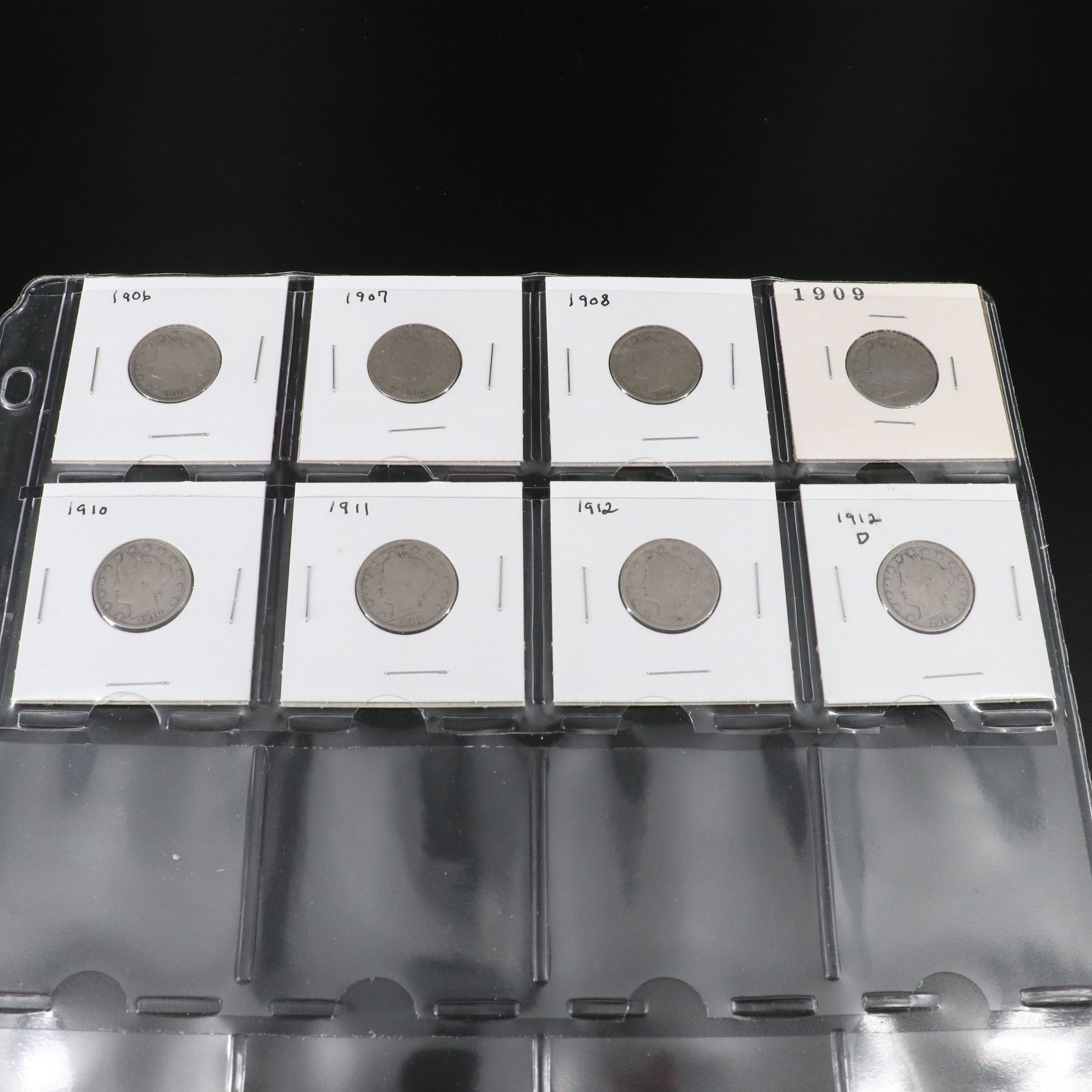 Partial Set of Twenty-Eight Liberty Nickels Missing 1885, 1886, and 1912-S