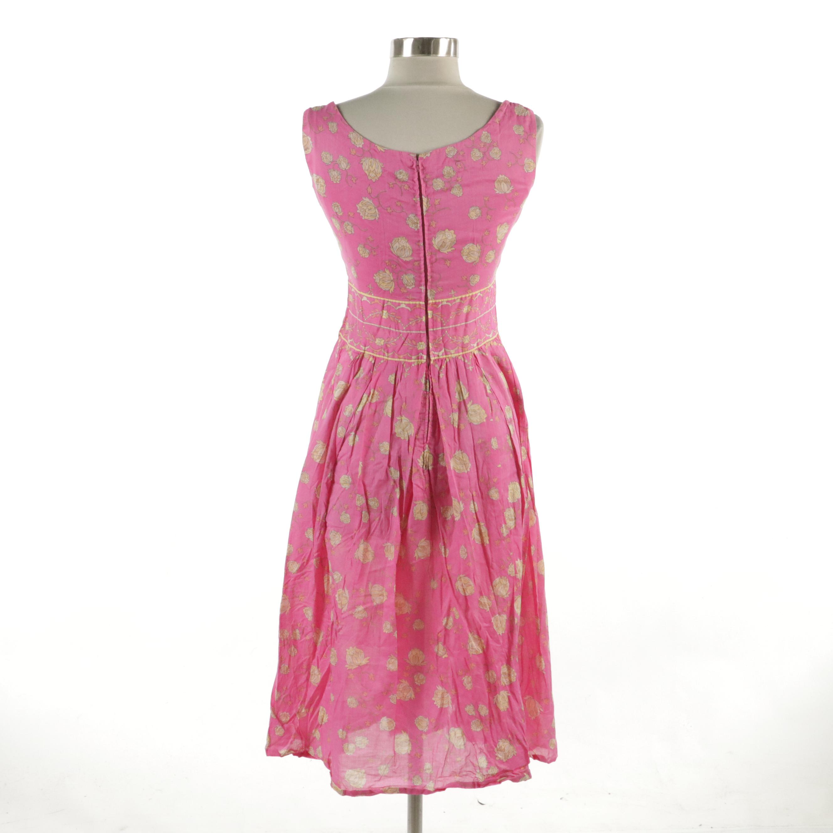 Emilio Pucci for Saks Fifth Avenue Sleeveless Cotton Print Dress, Late 1960s