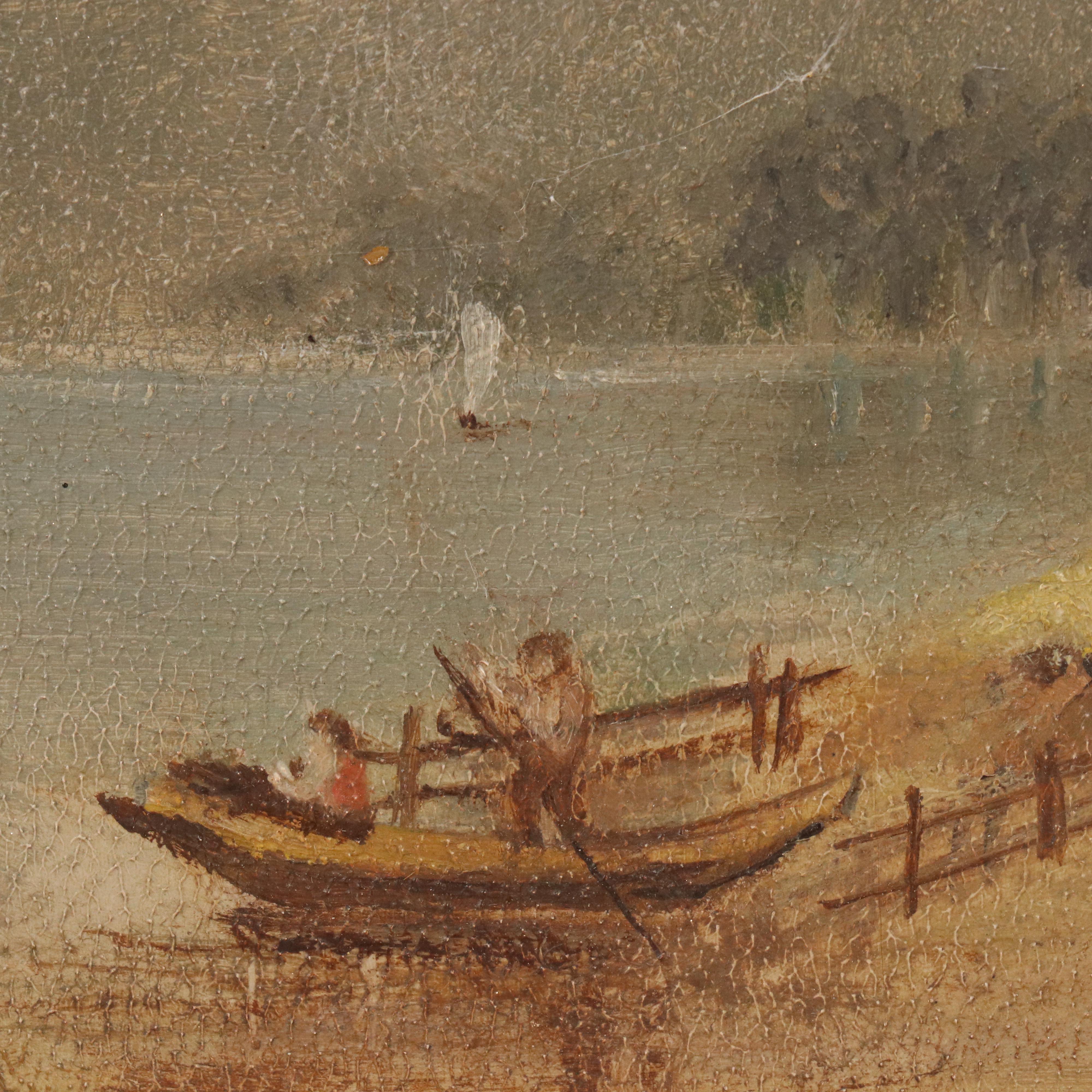 Mountainous Landscape Oil Painting, Late 19th/Early 20th Century