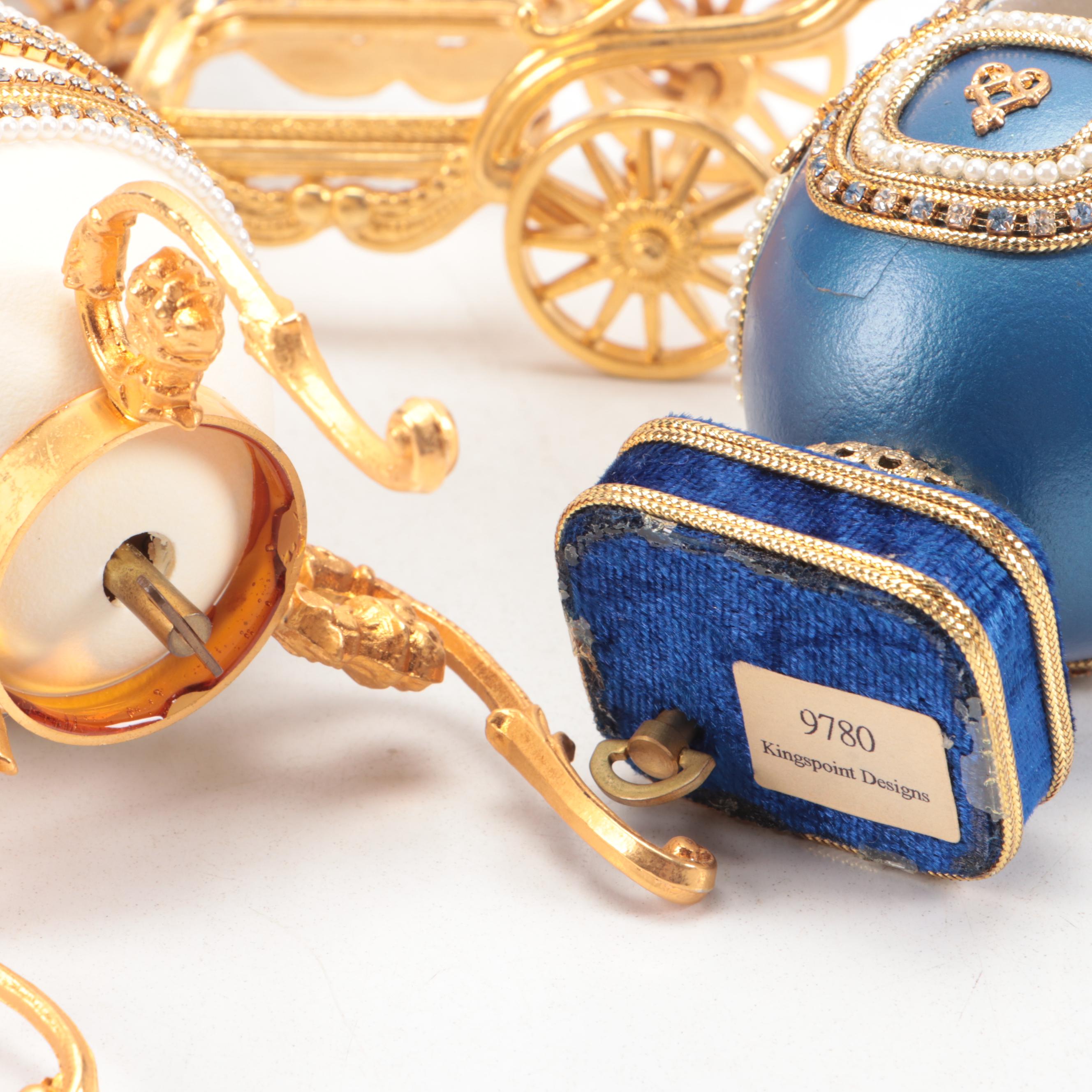 Enameled and Sterling Silver with Other Egg-Shaped Boxes and Décor