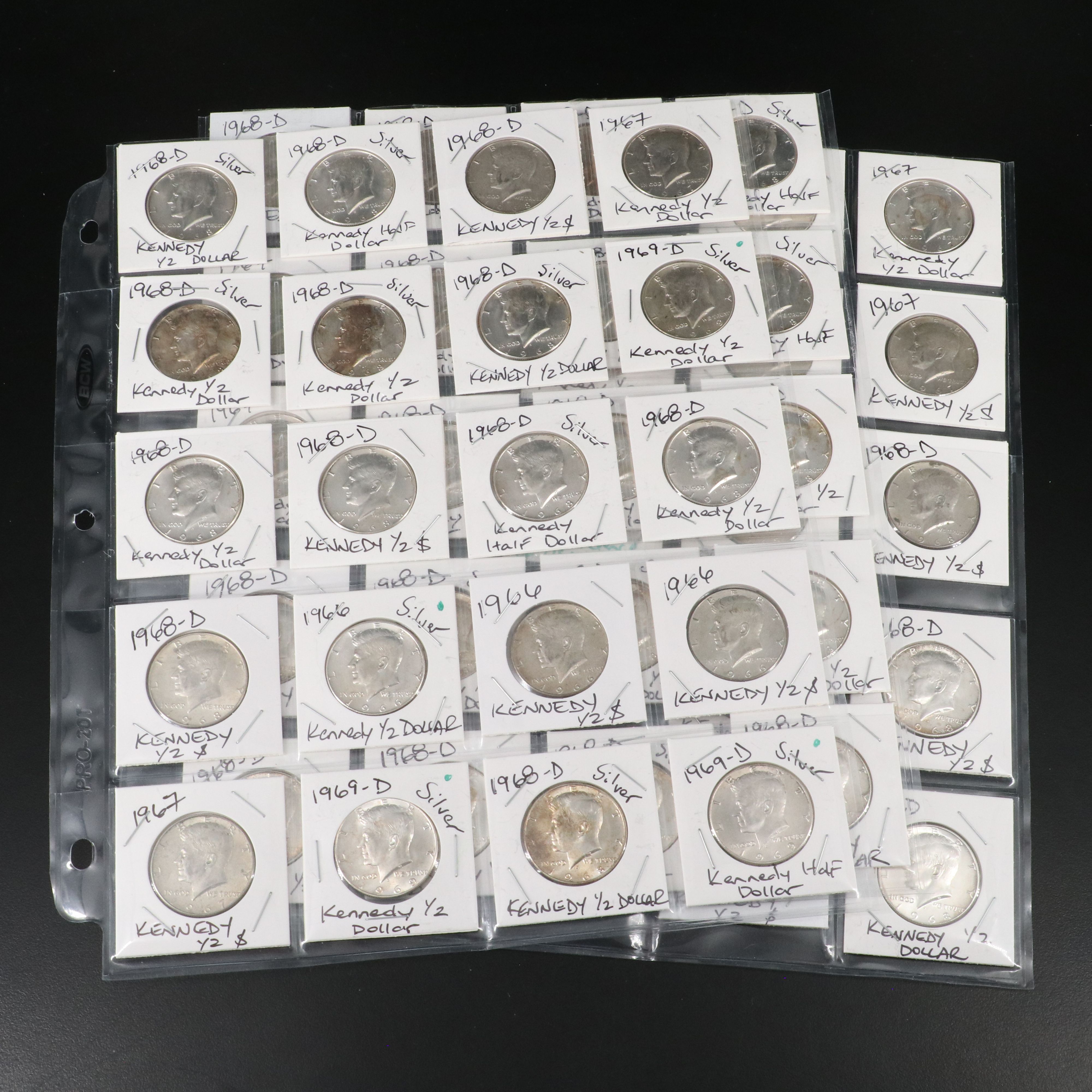 Fifty-Two 40% Silver Kennedy Half Dollars