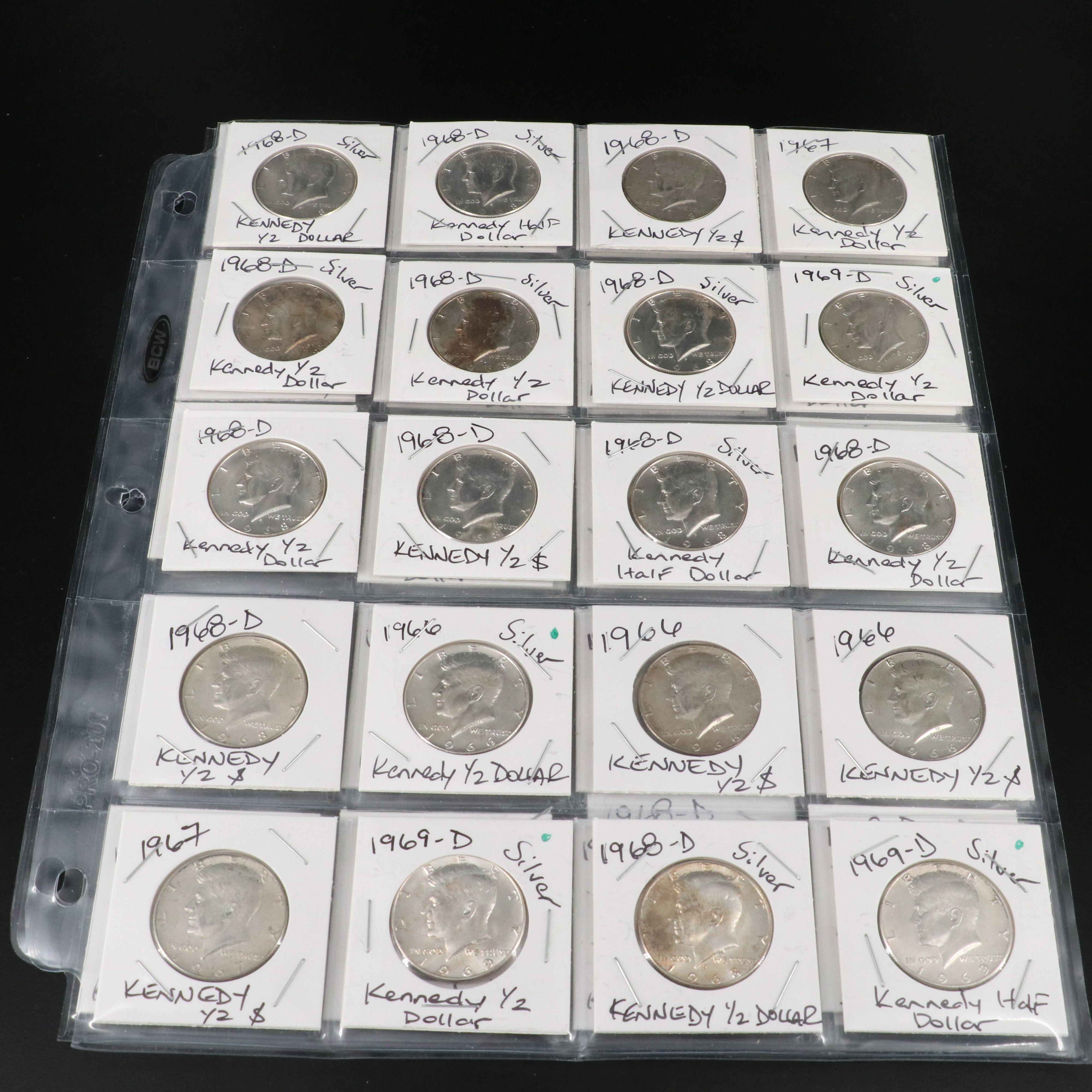 Fifty-Two 40% Silver Kennedy Half Dollars
