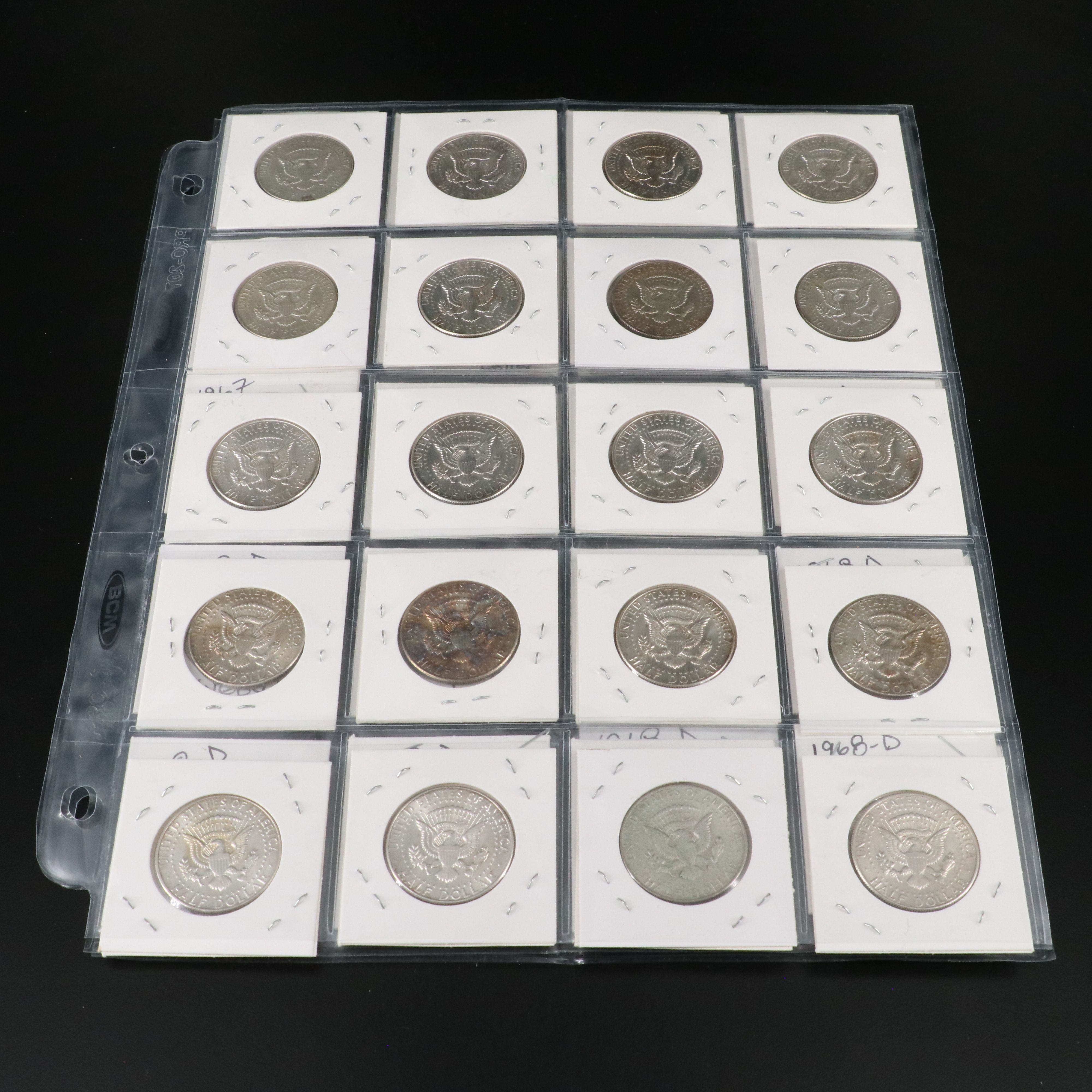 Fifty-Two 40% Silver Kennedy Half Dollars