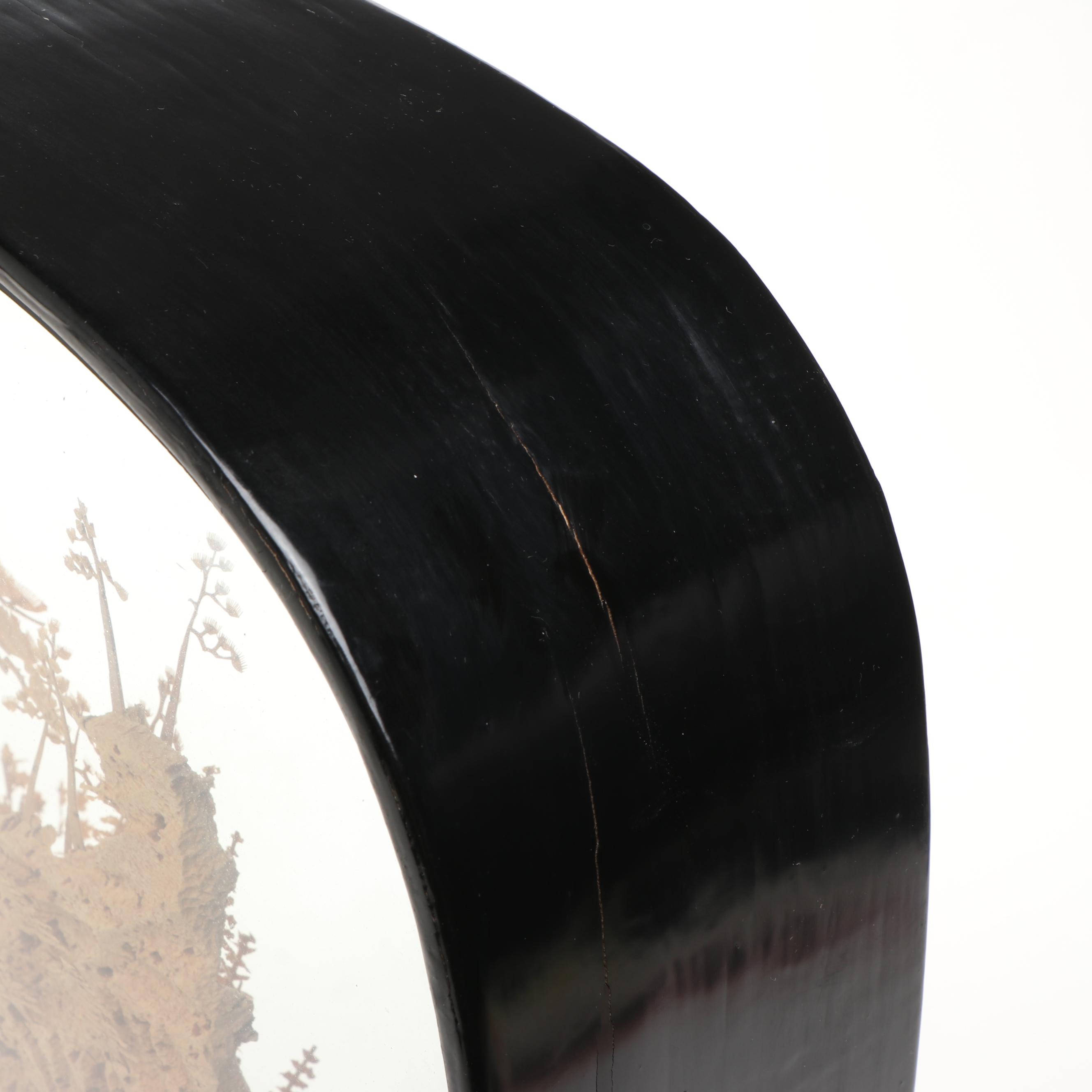 Chinese Cork Landscape Inside Wood Display Case