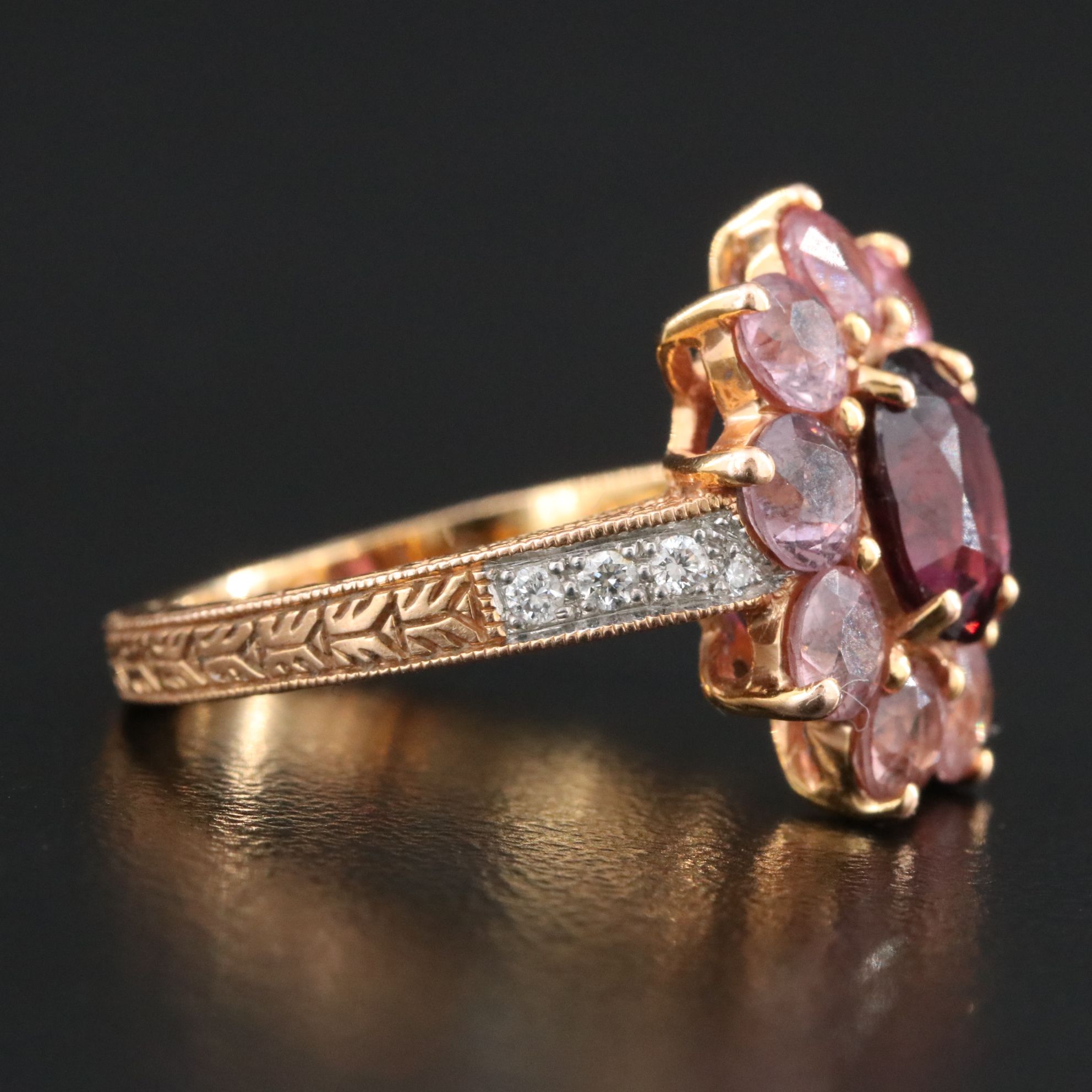 18K Spinel and Diamond Ring