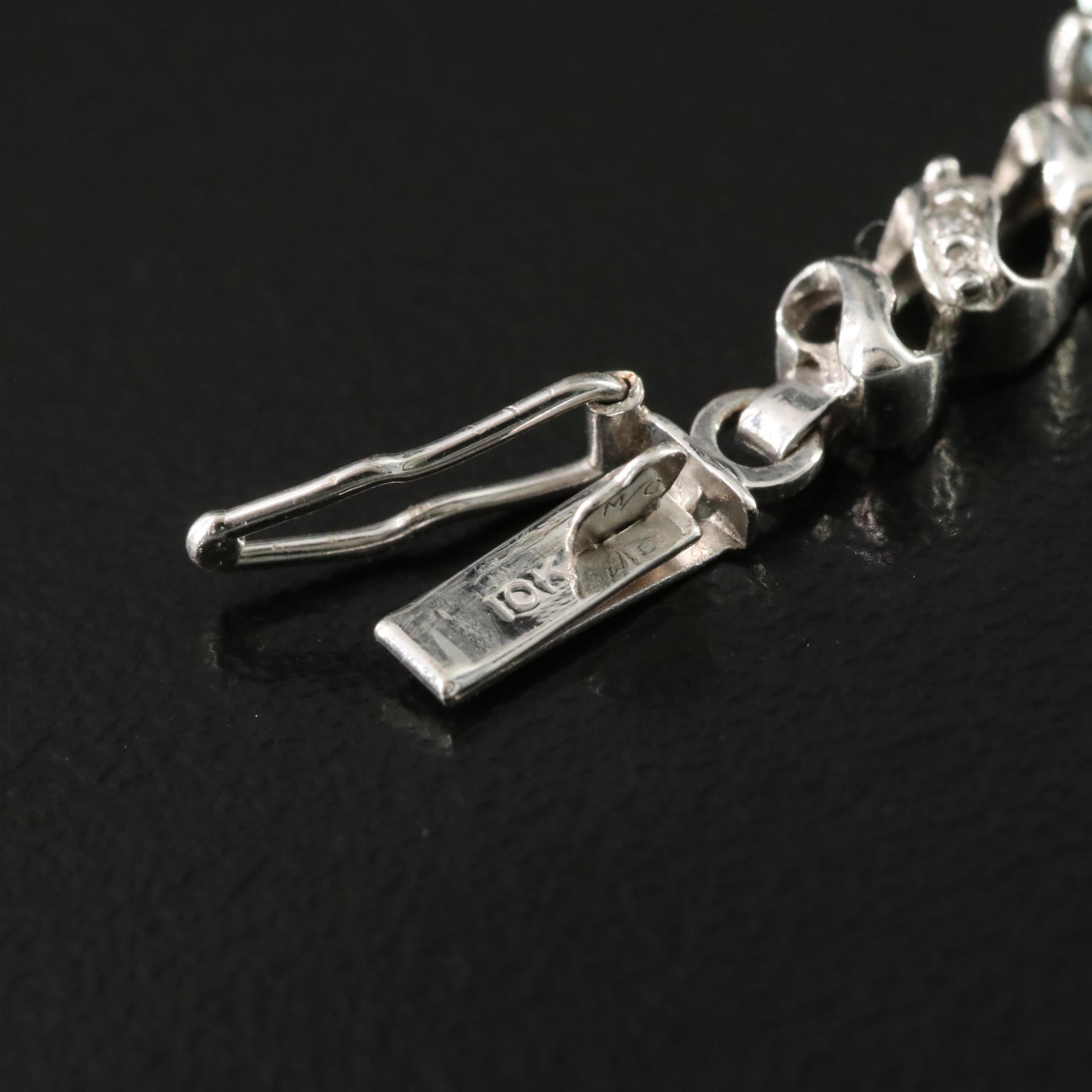 10K Aquamarine and Diamond Bracelet