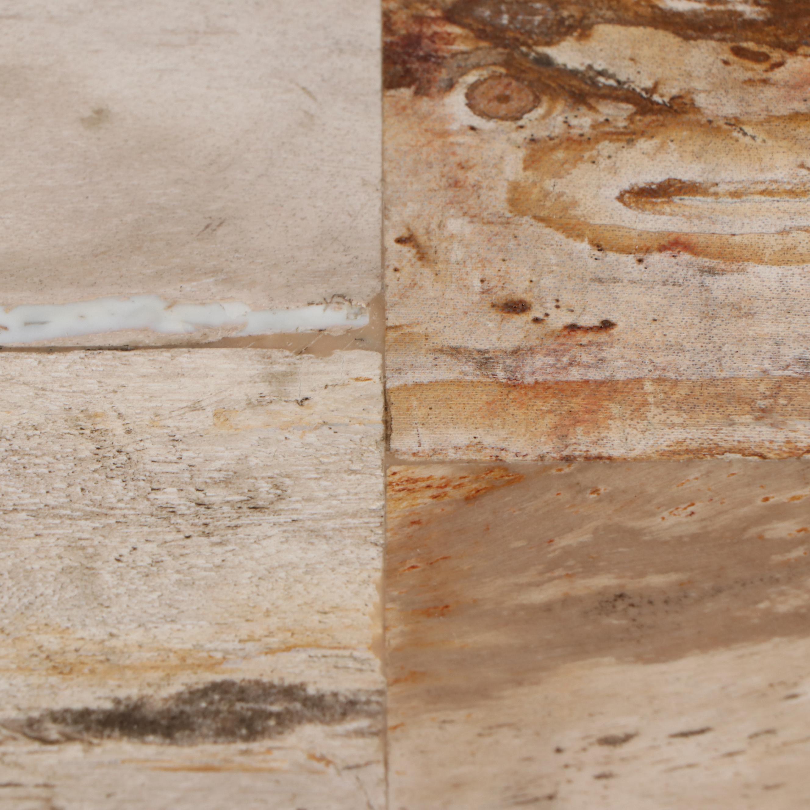 Sherill Occasional "Dublin" Tessellated Travertine and Metal Accent Table