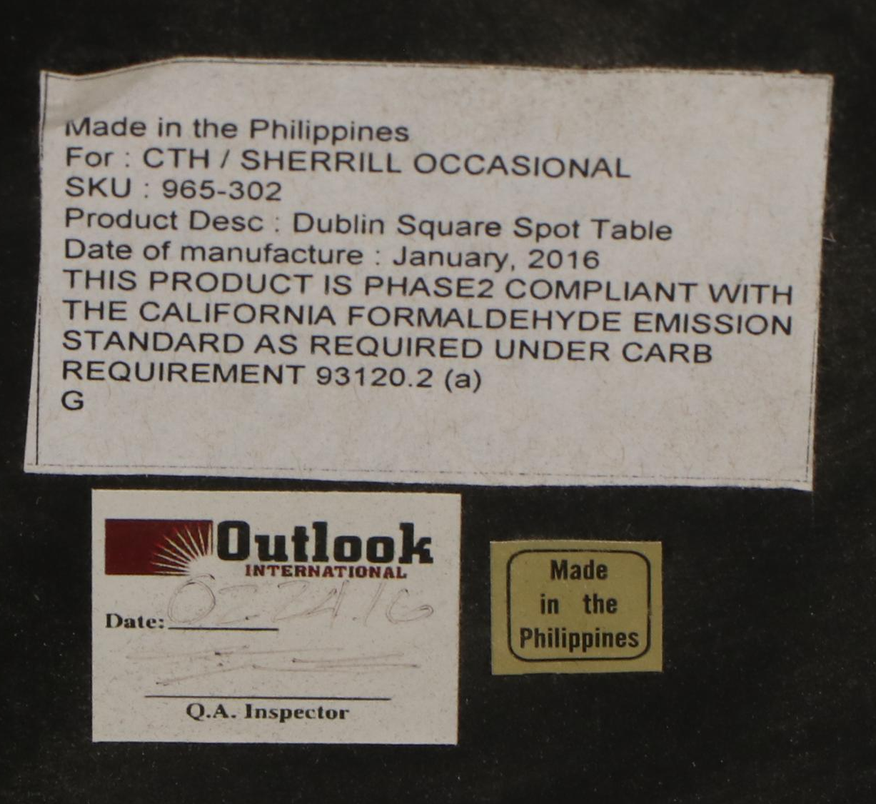 Sherill Occasional "Dublin" Tessellated Travertine and Metal Accent Table