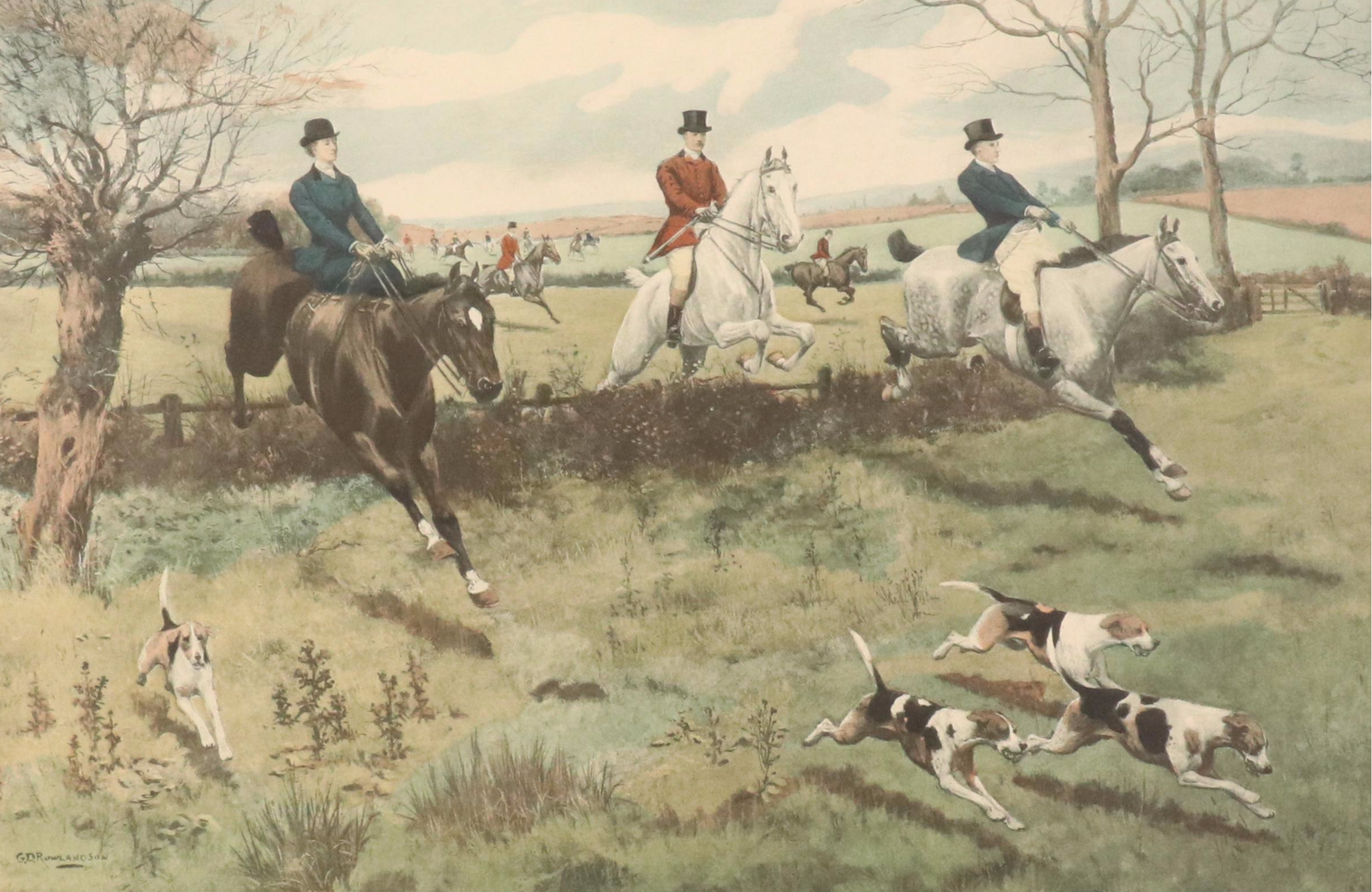 Offset Lithograph After G. D. Rowlandson "A Business Like Trio"