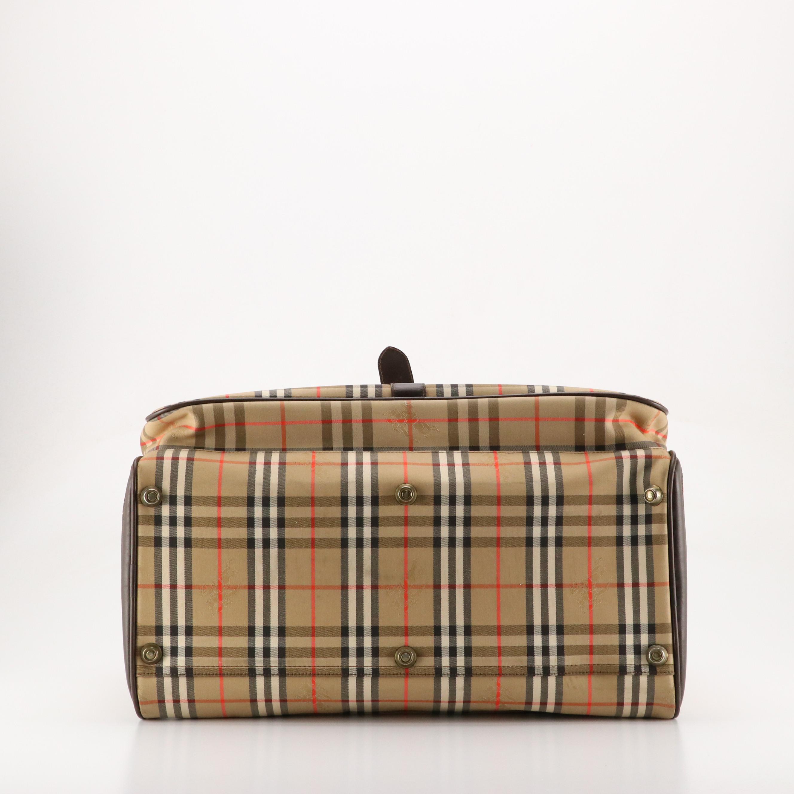 Burberrys Travel Bag in Haymarket Check Canvas and Leather