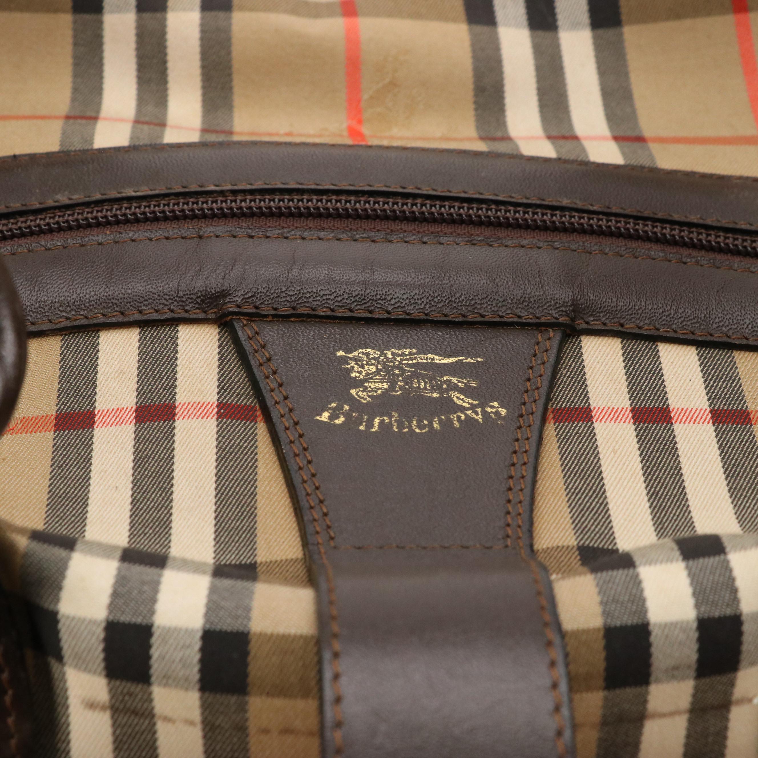 Burberrys Travel Bag in Haymarket Check Canvas and Leather