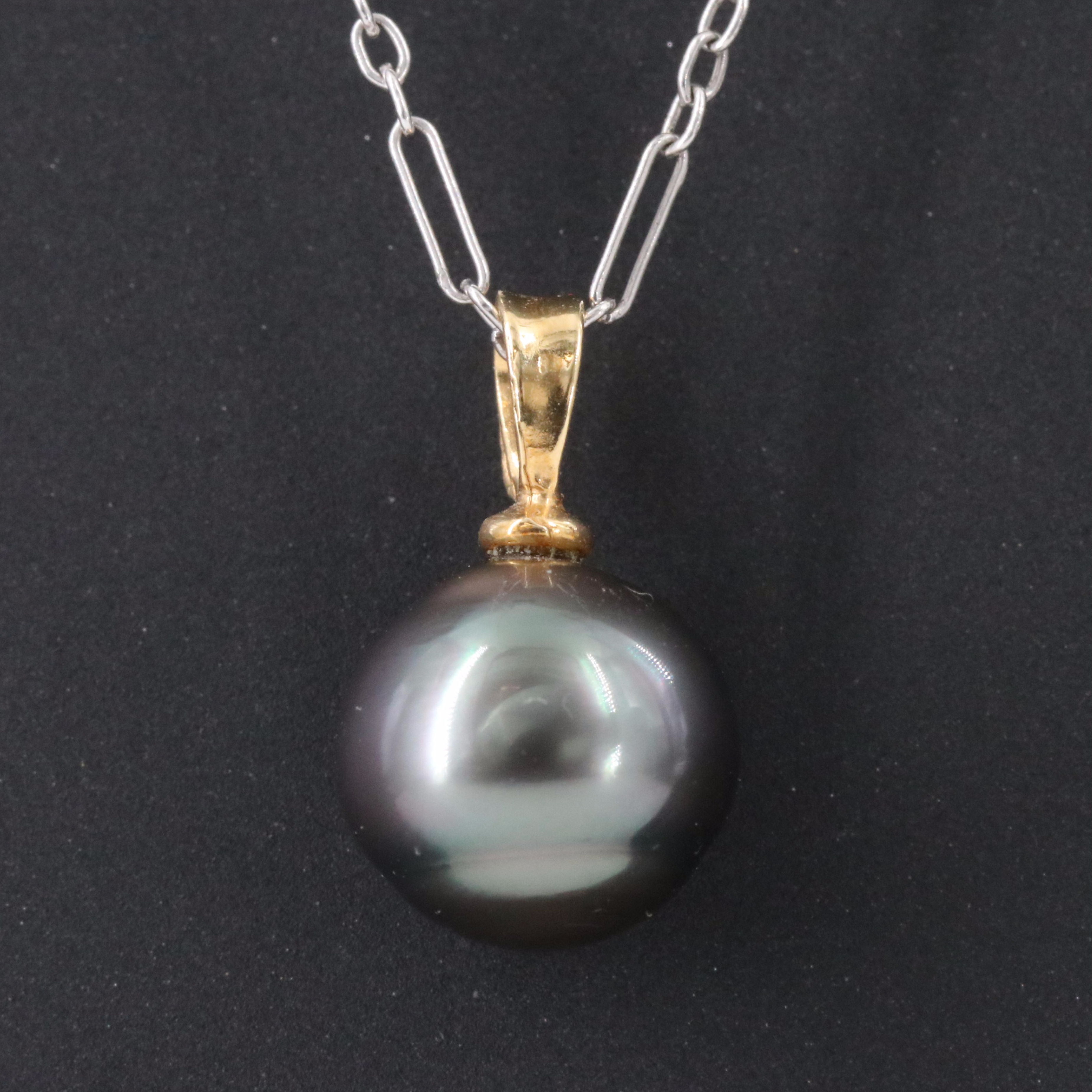 18K Pearl Pendant on 10K Necklace
