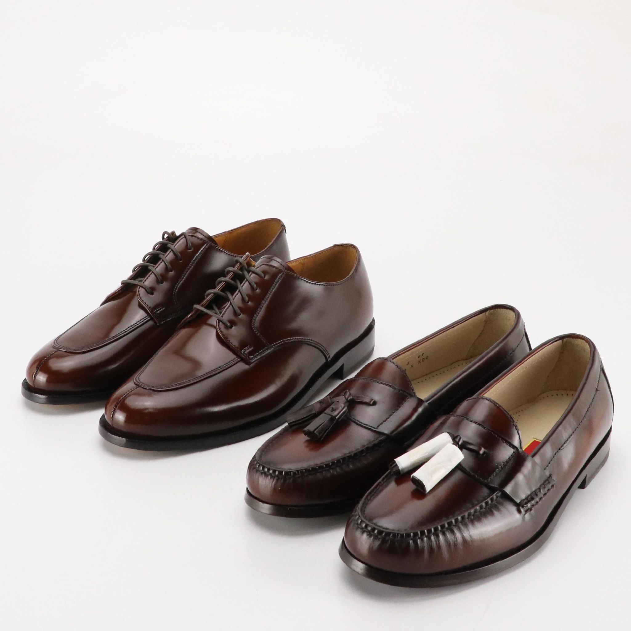 Men's Cole Haan "Calhoun" & "Pinch Tassel" Mahogany Leather Loafers in Boxes
