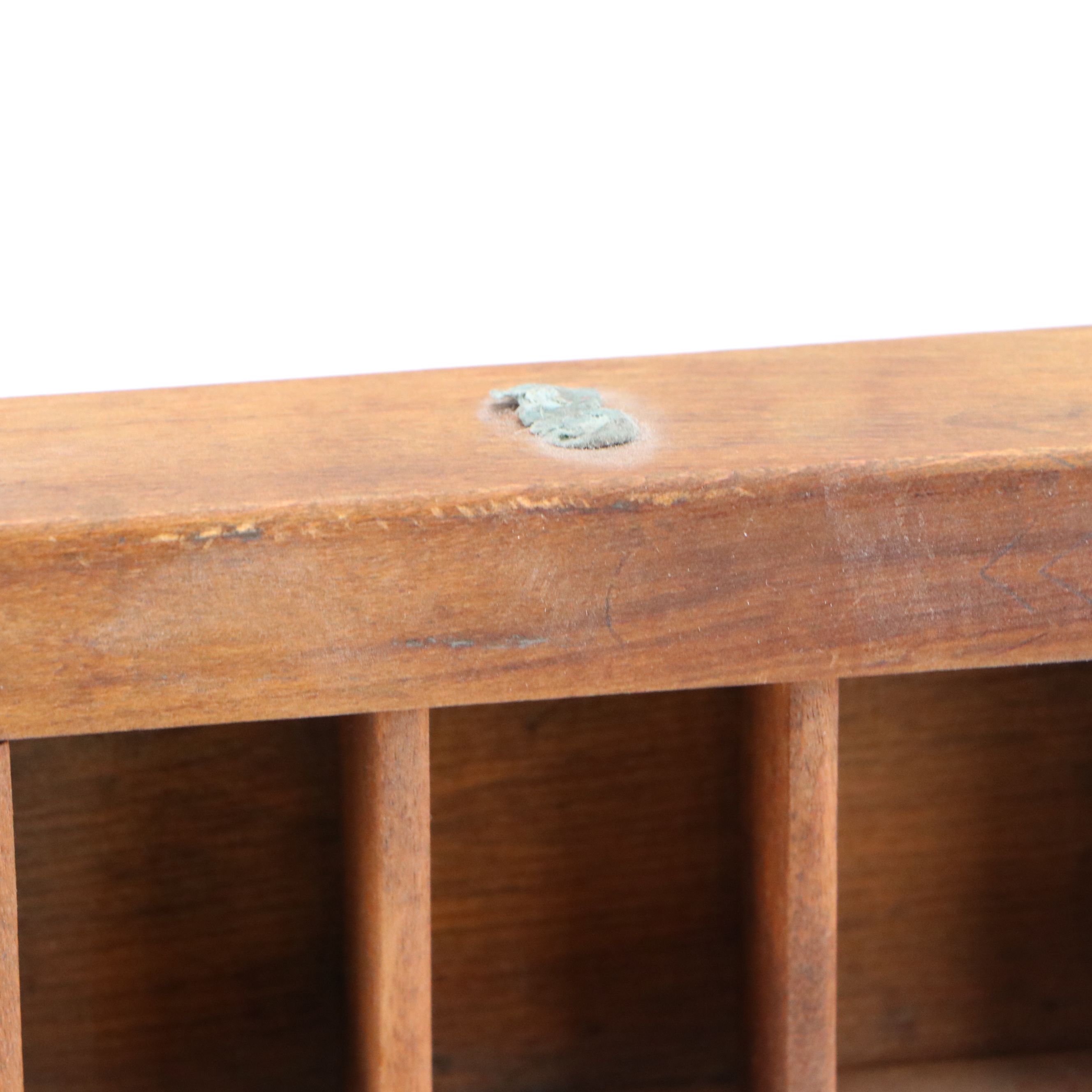 Repurposed Wood Letterpress Drawer Wall Shelf with Letterpress Blocks