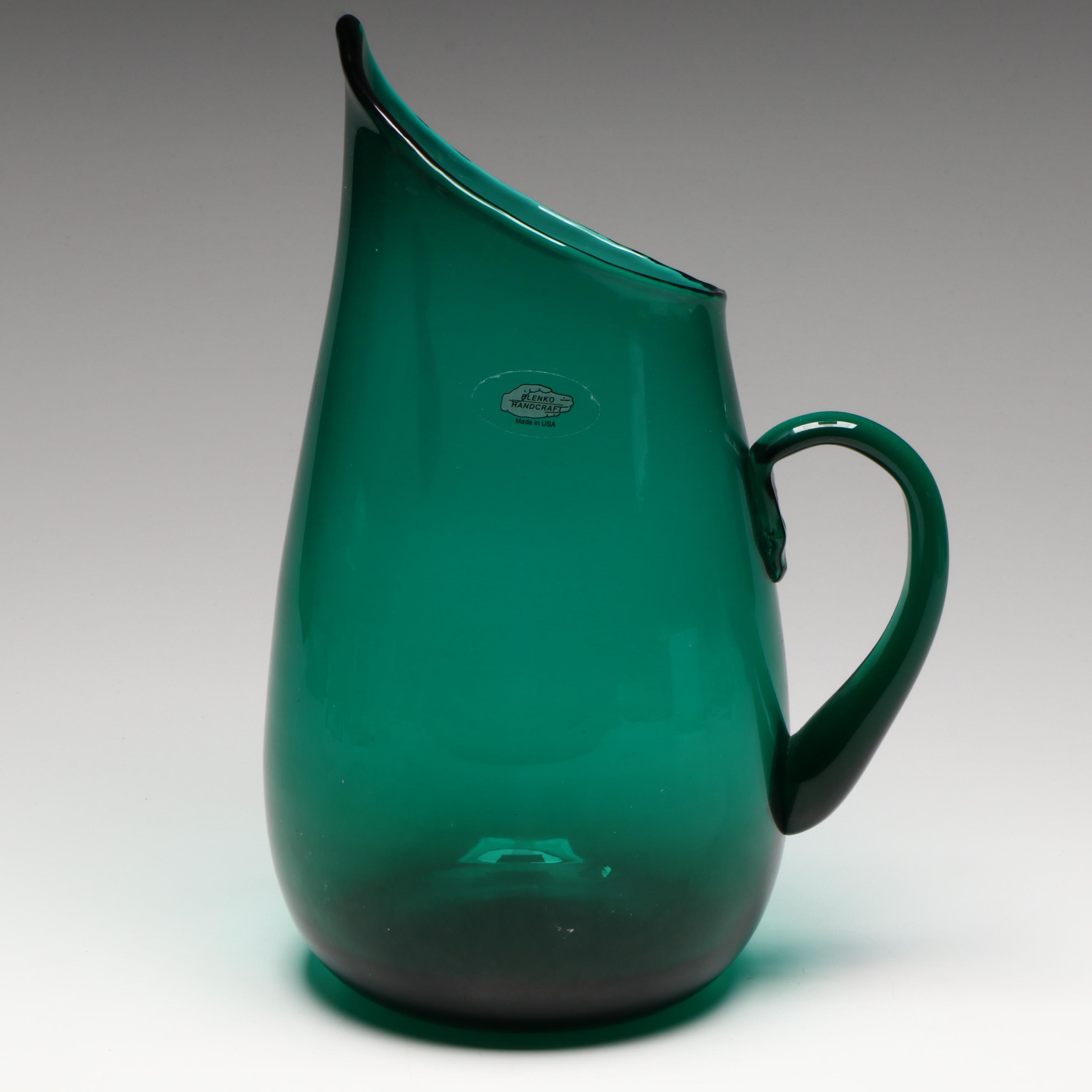Richard Blenko MCM Style Glass Pitcher