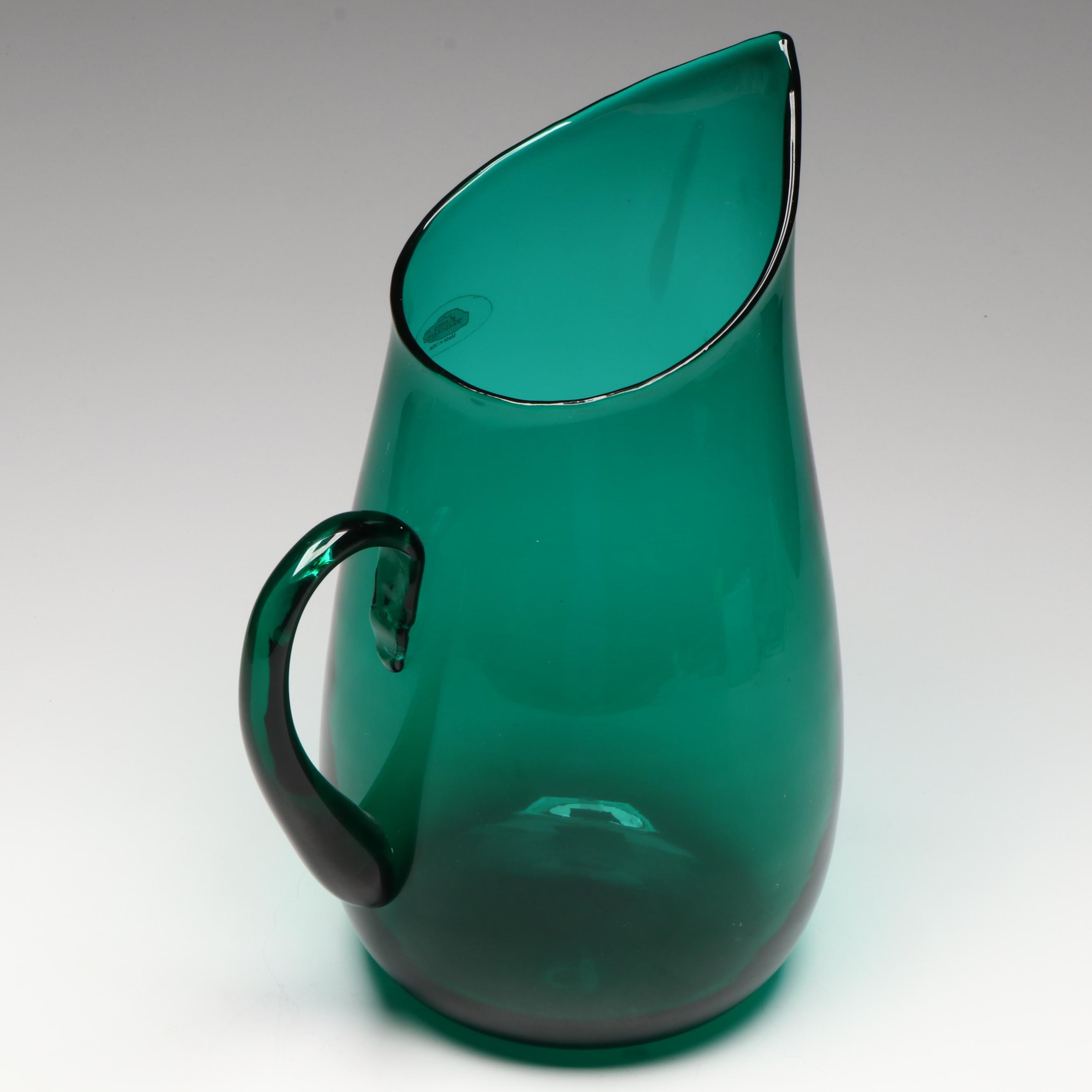 Richard Blenko MCM Style Glass Pitcher