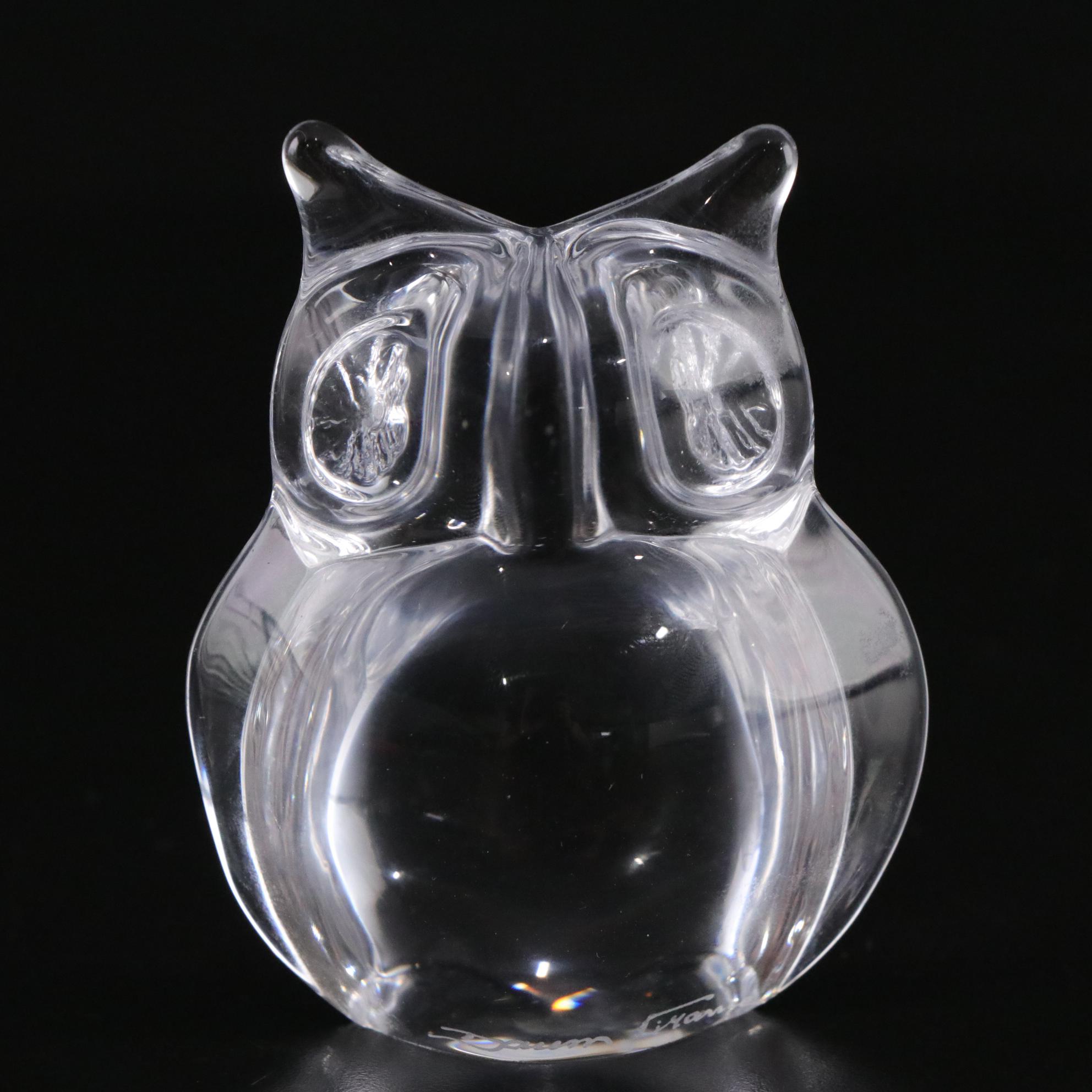 Cut Crystal Rose Bowl & Owl Figurine
