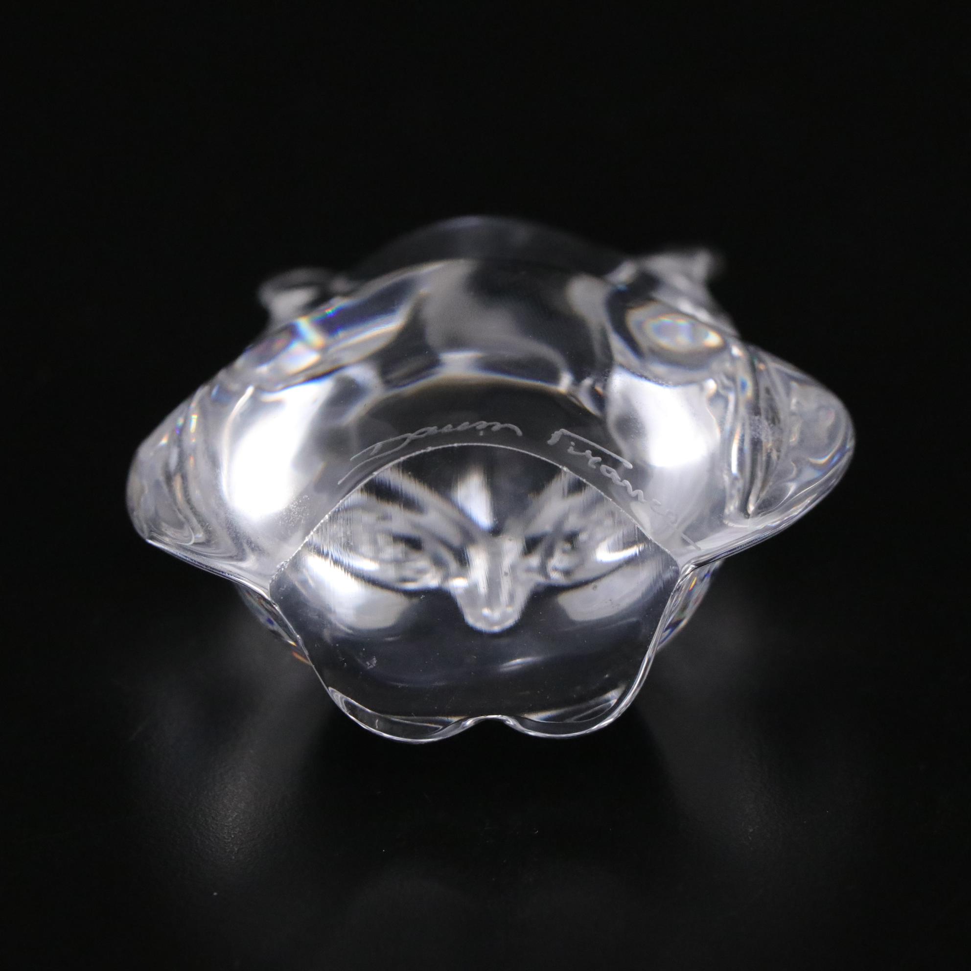 Cut Crystal Rose Bowl & Owl Figurine