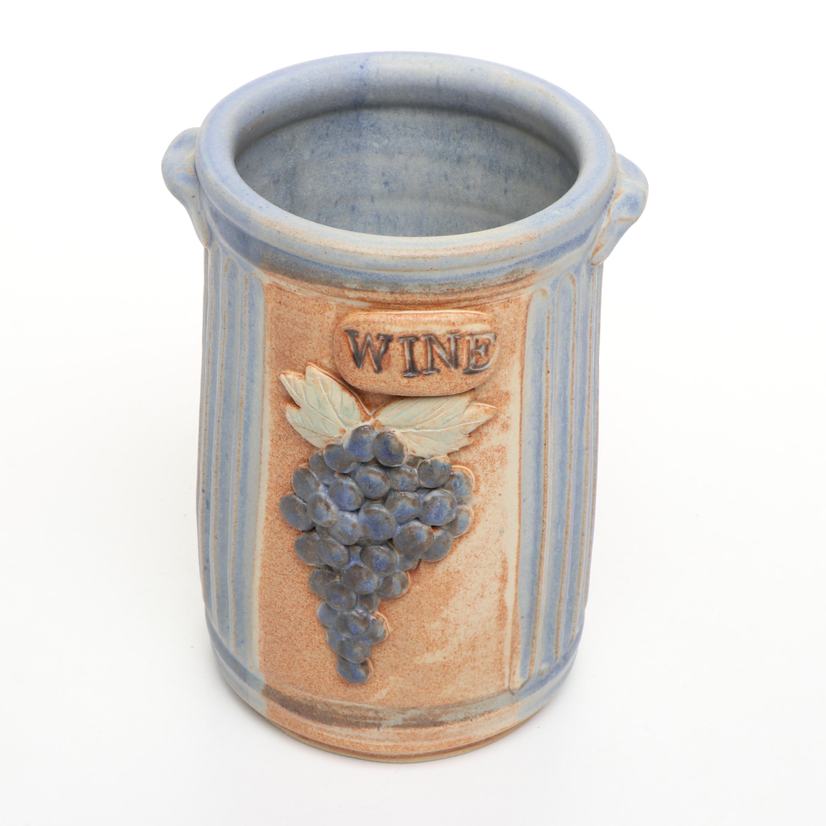 Dick Overman Stoneware Wine Bottle Holders, 21st Century