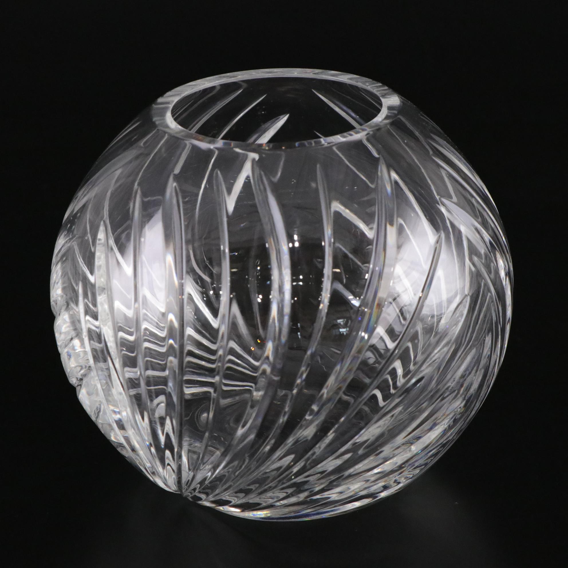 Cut Crystal Rose Bowl & Owl Figurine