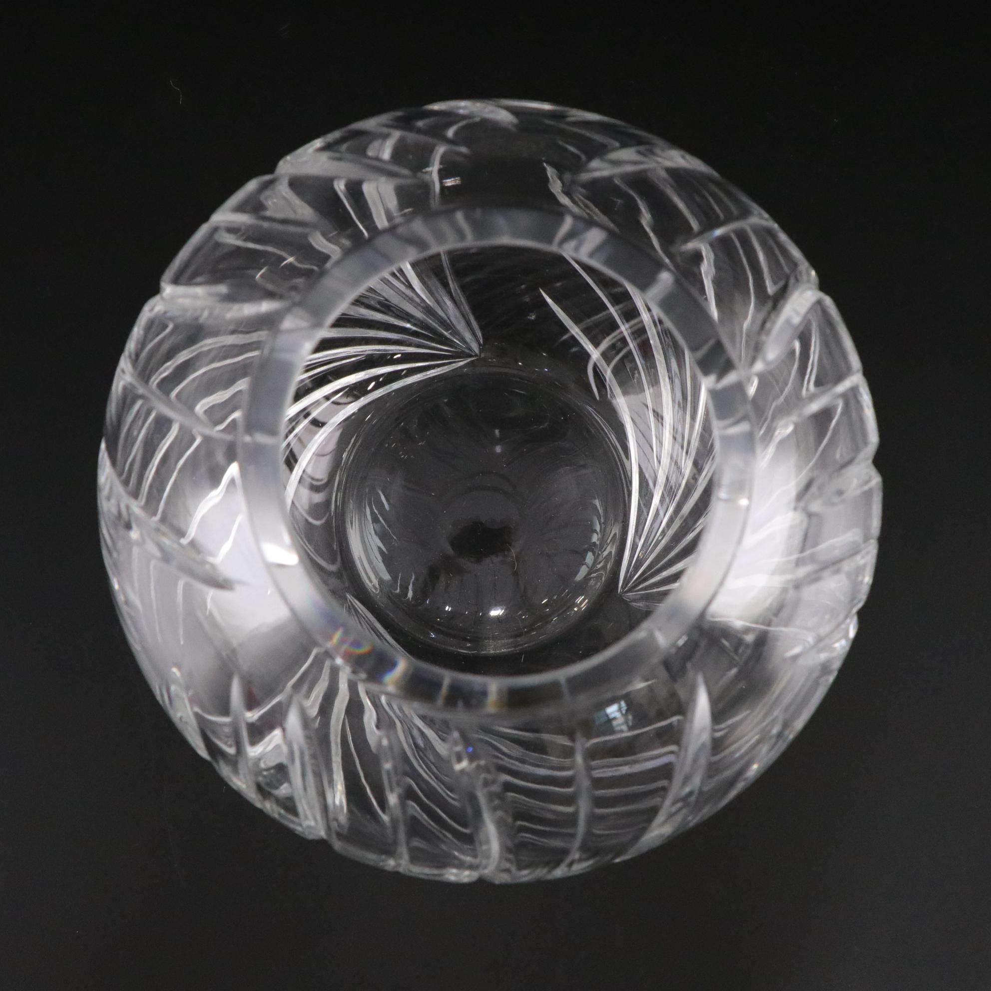 Cut Crystal Rose Bowl & Owl Figurine