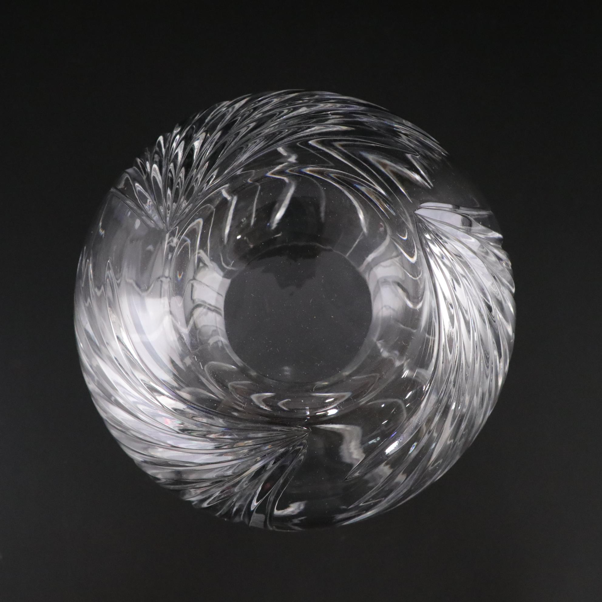 Cut Crystal Rose Bowl & Owl Figurine