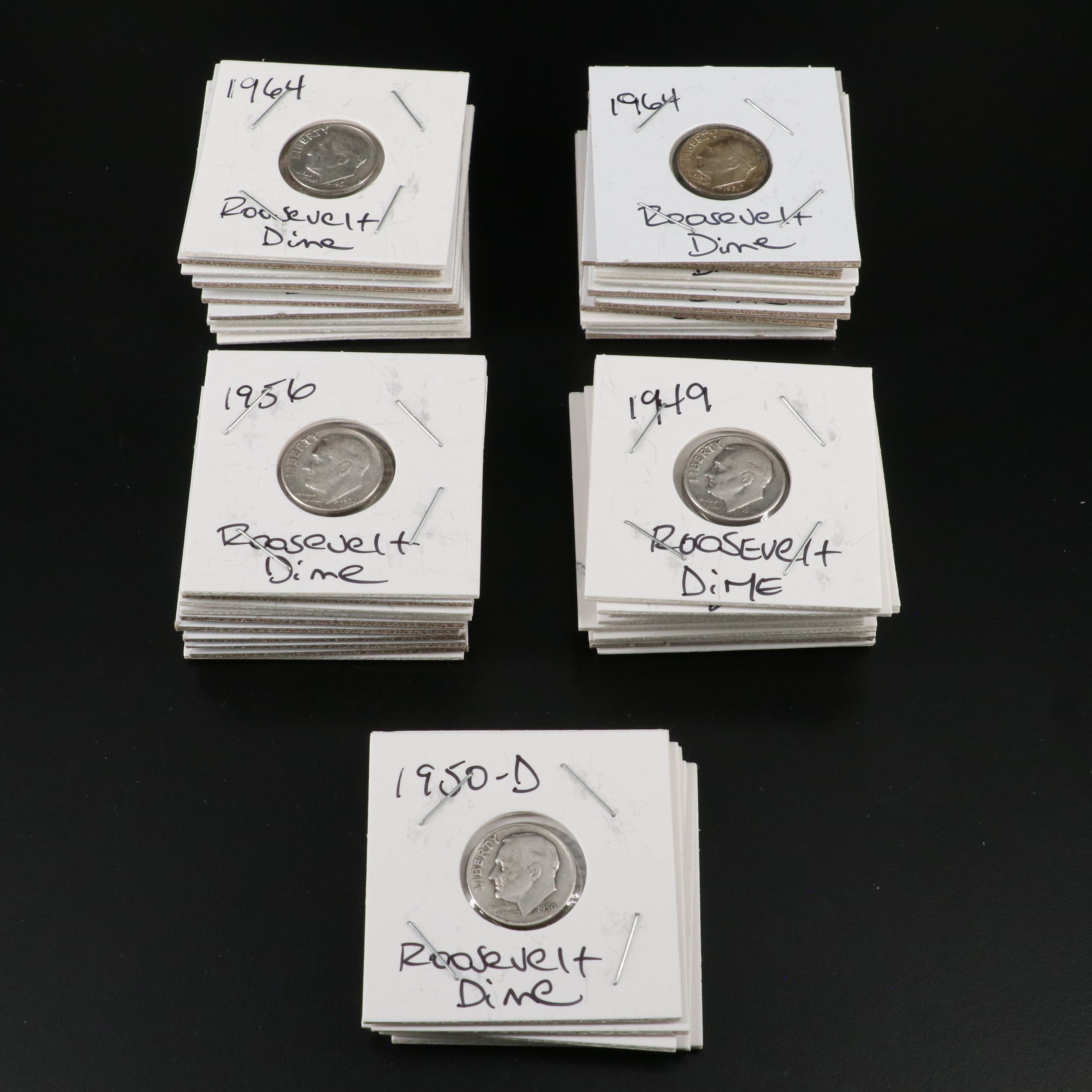 Forty-Five Silver U.S. Dimes, Mainly Roosevelt