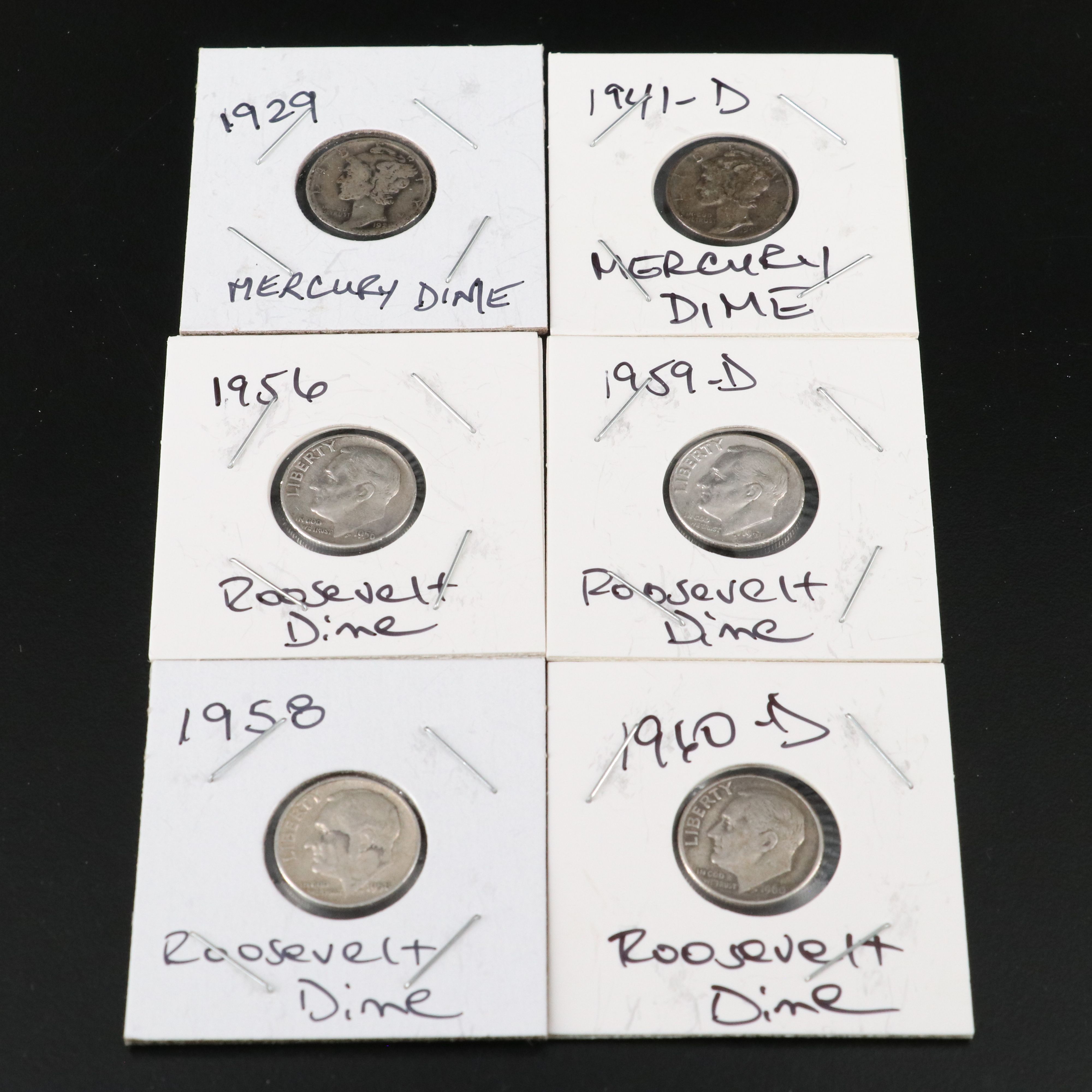 Forty-Five Silver U.S. Dimes, Mainly Roosevelt