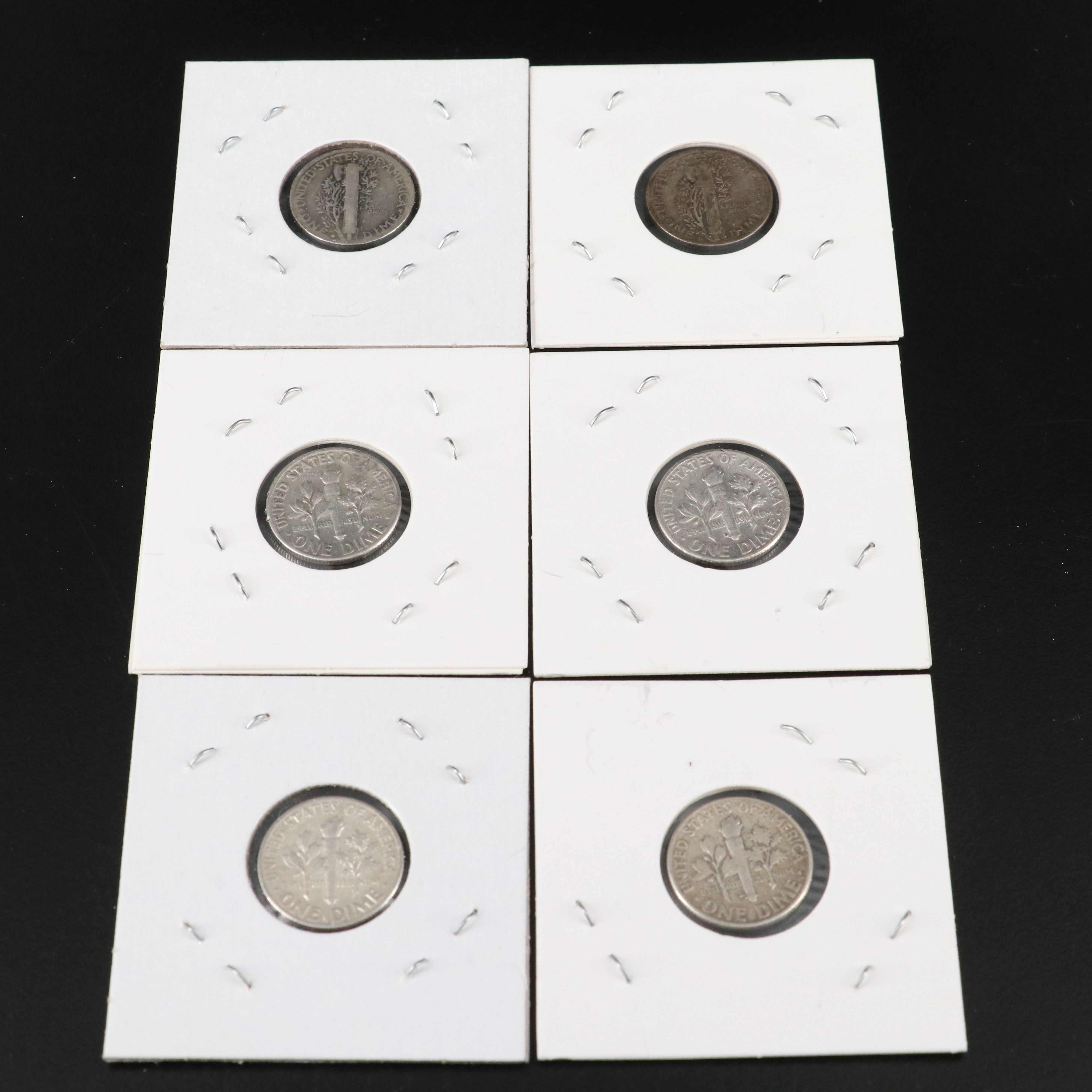 Forty-Five Silver U.S. Dimes, Mainly Roosevelt