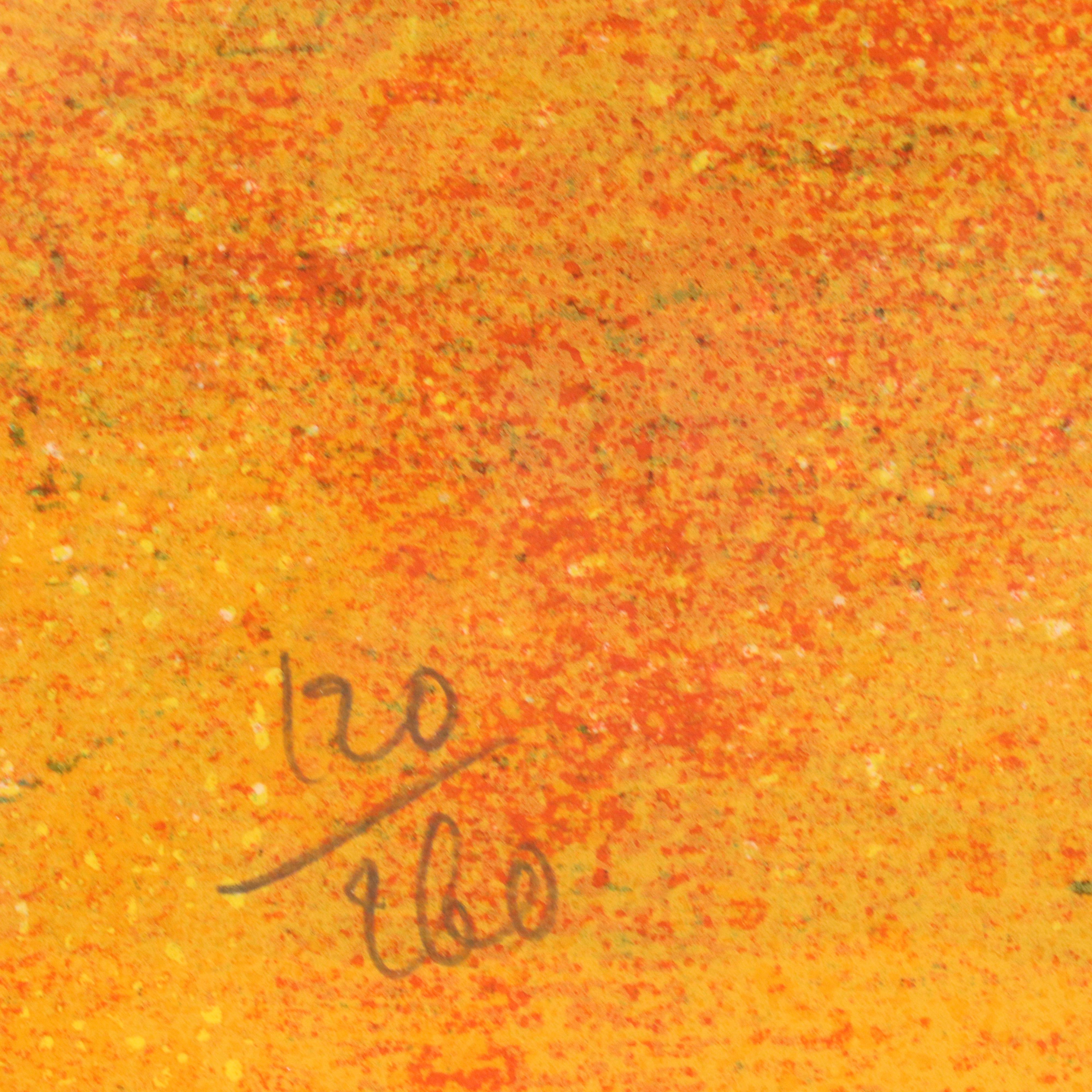 Hoi Lebadang Lithograph "Paysage du Vietnam - Pêcheur sur la Lagune"