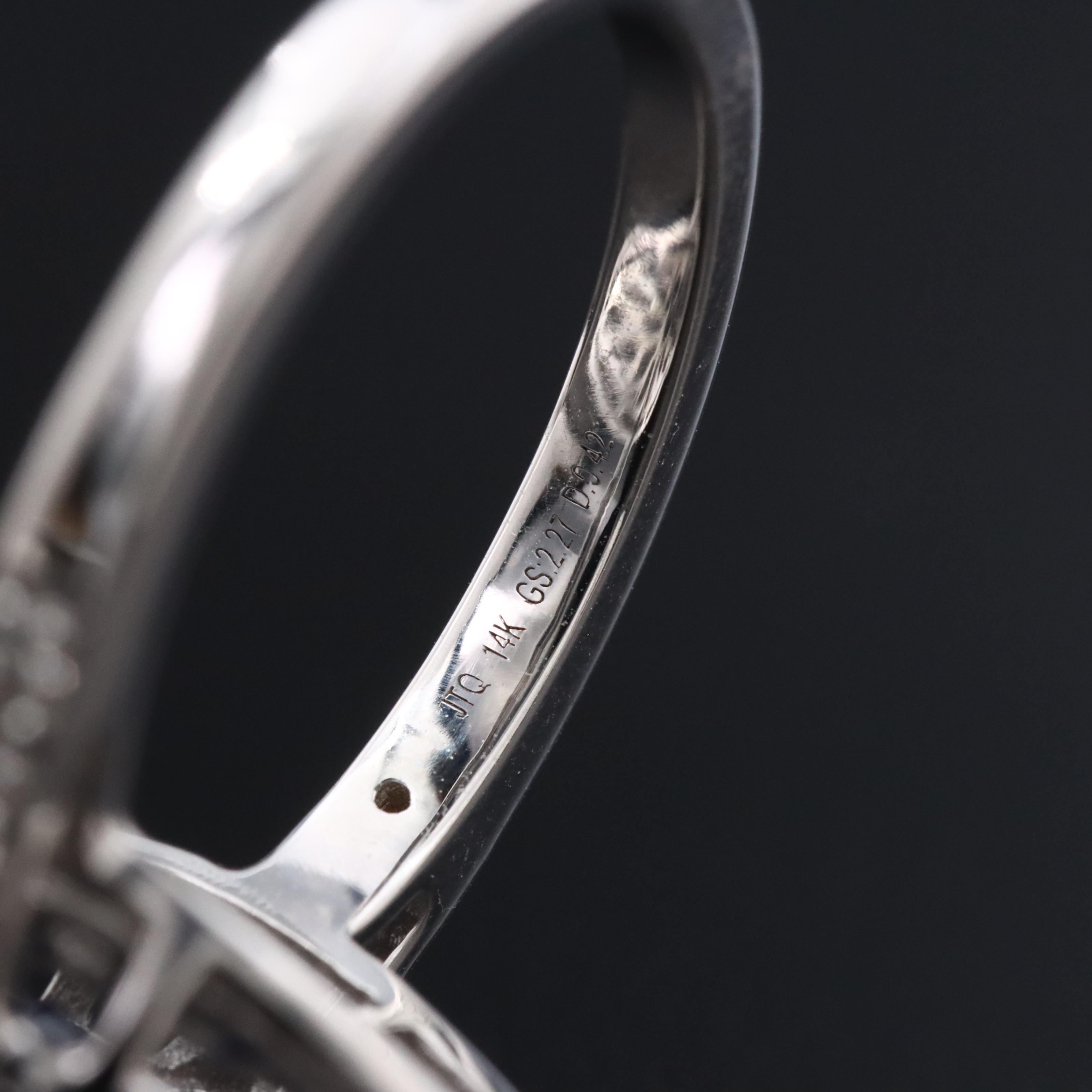 14K 1.41 CT Sapphire, White Sapphire, and Diamond Ring with IGI Jewelry Report