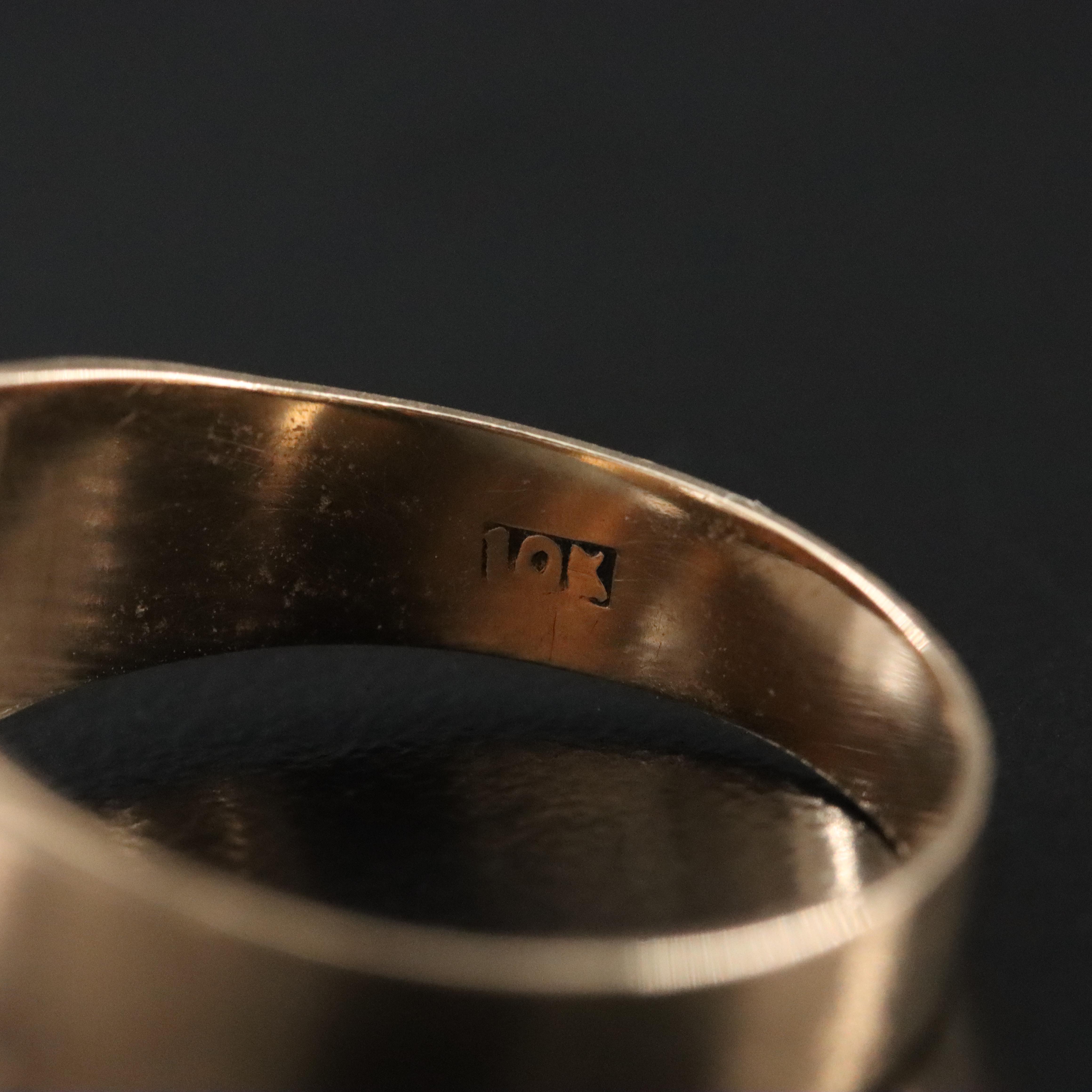 Antique 10K White Sapphire Belcher Ring